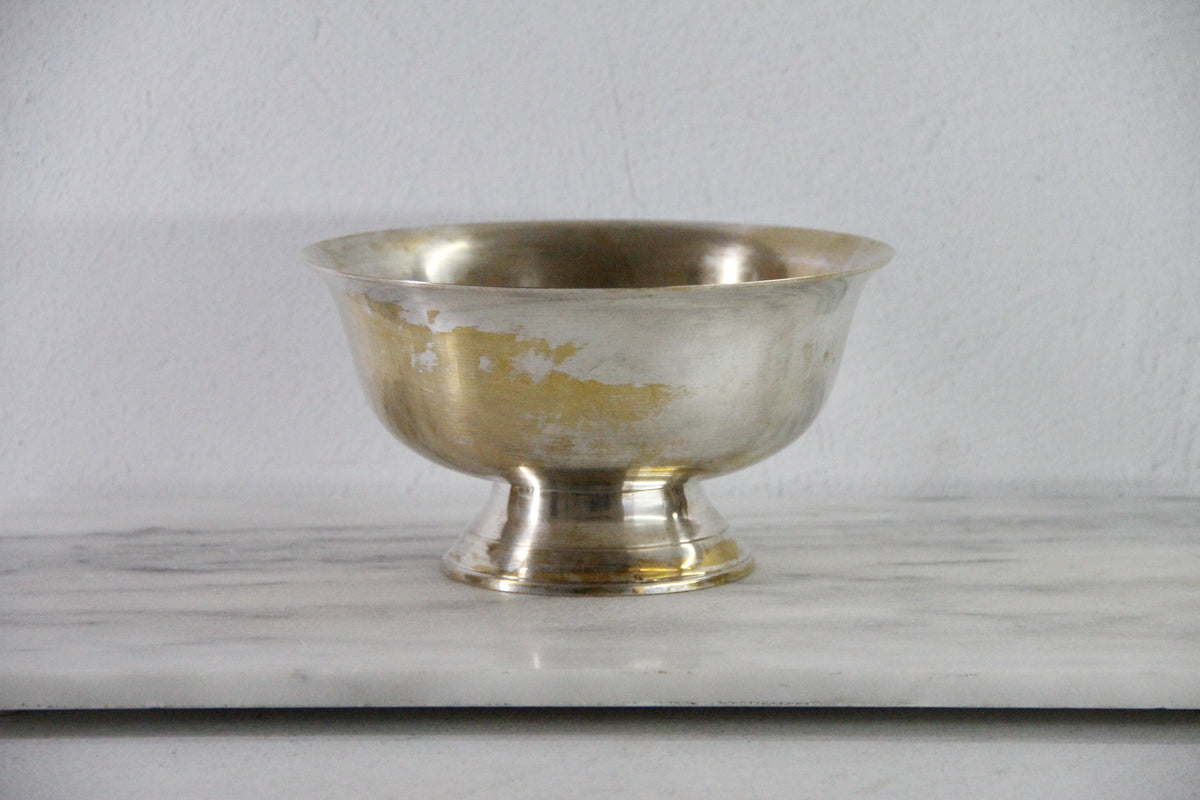 Vintage Silverplate Bowl | Footed Paul Revere Style