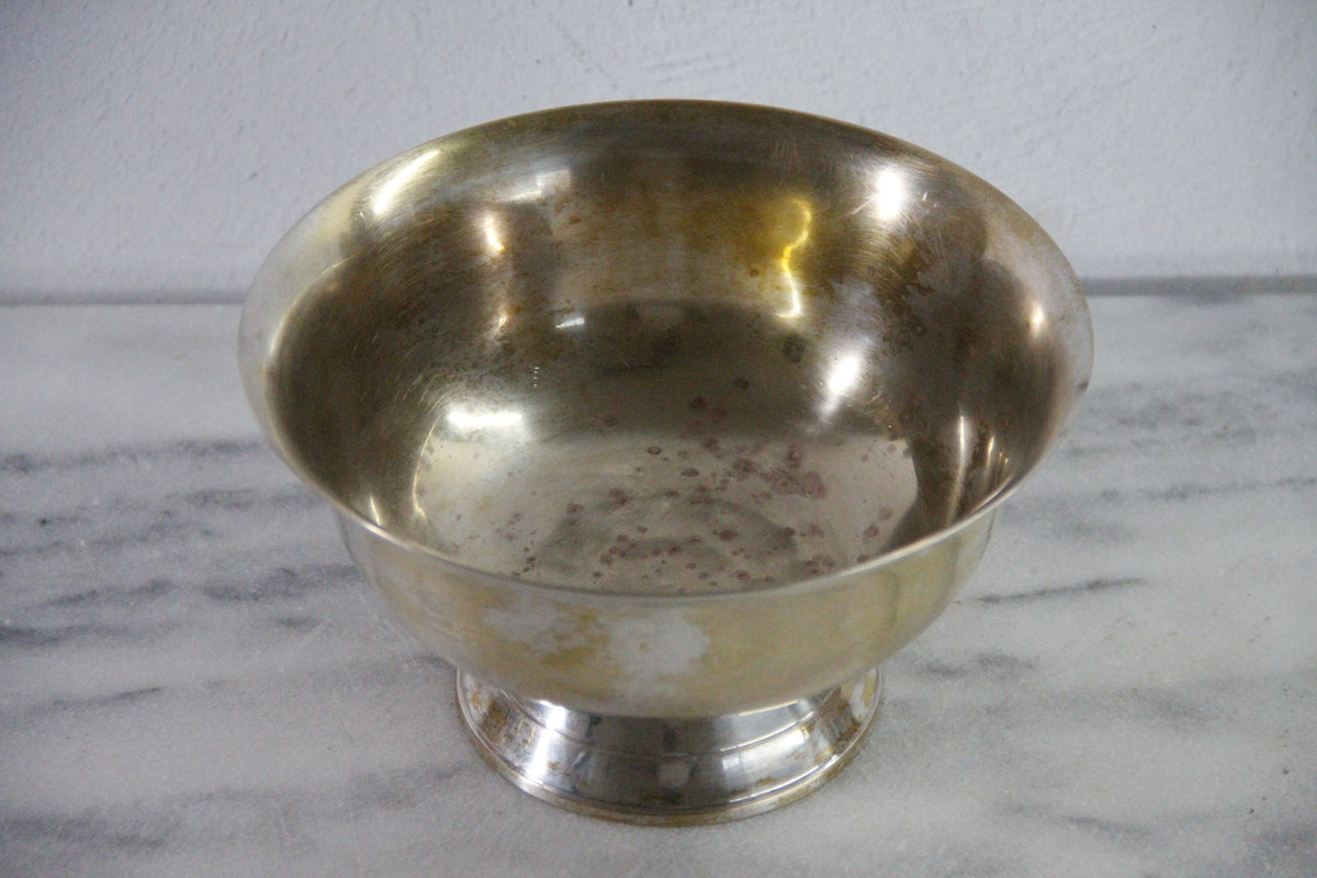 Vintage Silverplate Bowl | Footed Paul Revere Style
