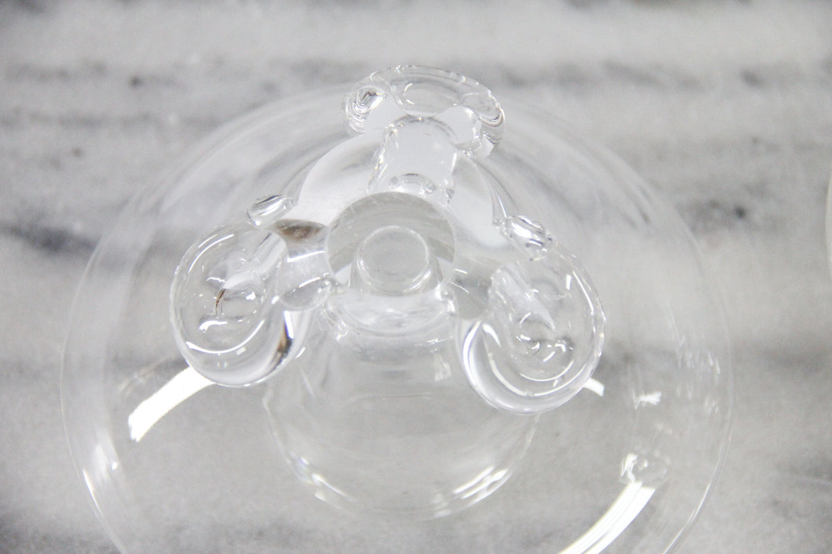 Vintage Steuben Crystal Candlestick Holders | Signed Pair
