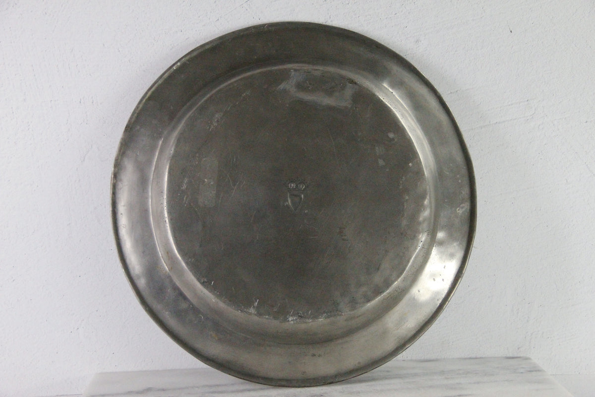 French Pewter 18th Century Charger Plate/Communal Platter