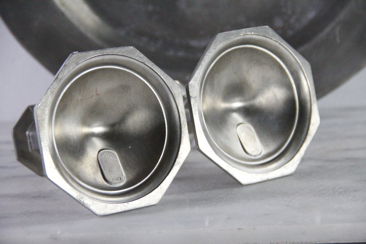 Vintage Pewter Candlestick Holders by Gorham | Octette Pair