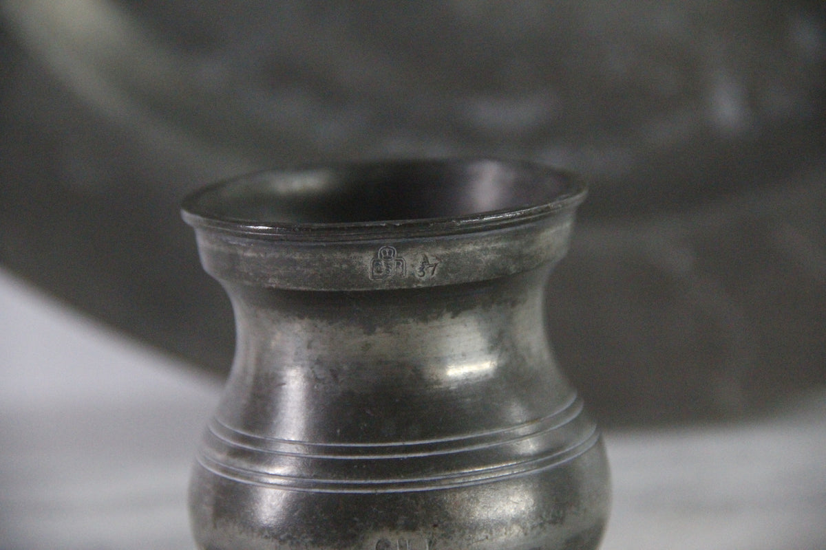 Antique English Pewter Measure | Tavern Measuring Cup