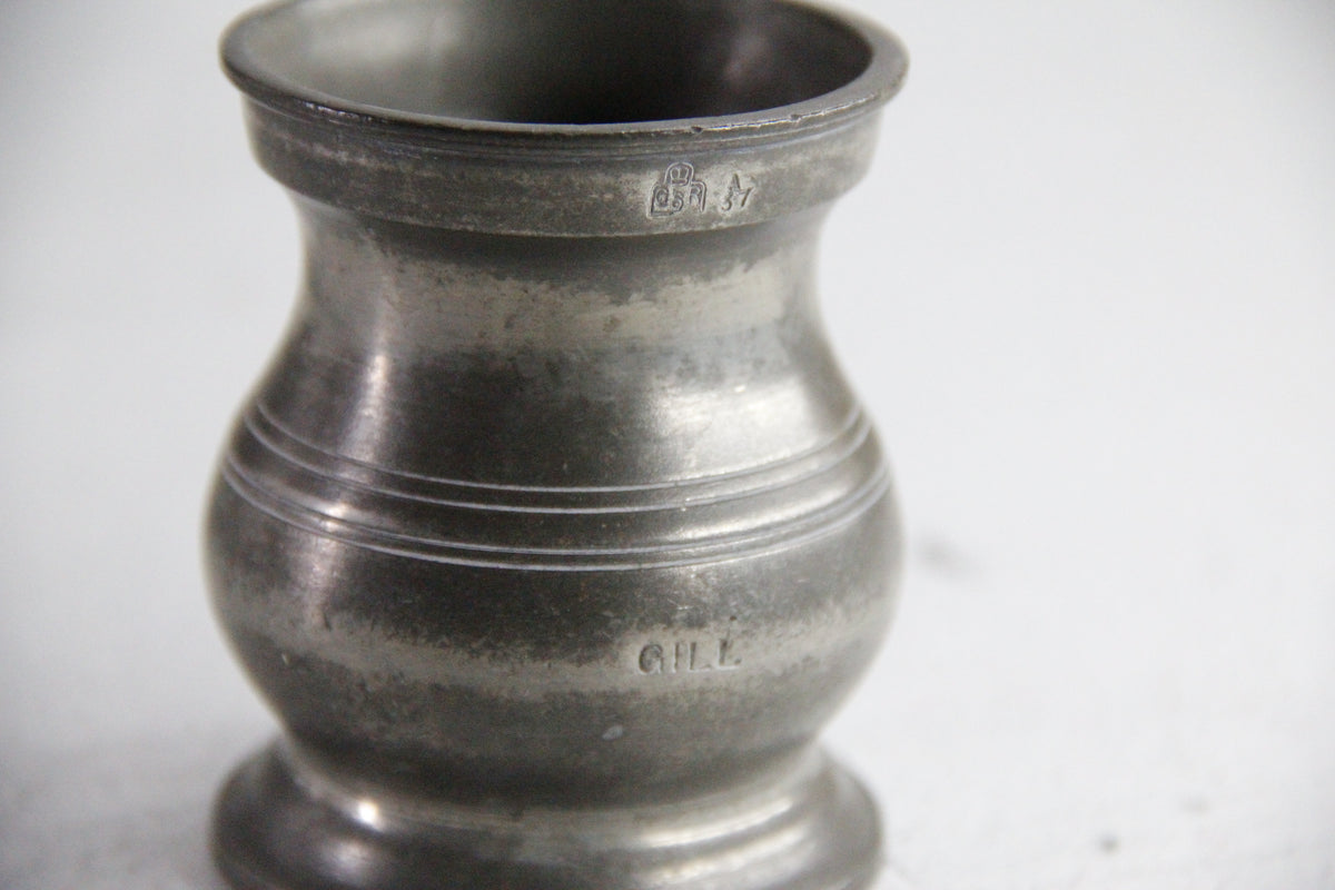 Antique English Pewter Measure | Tavern Measuring Cup