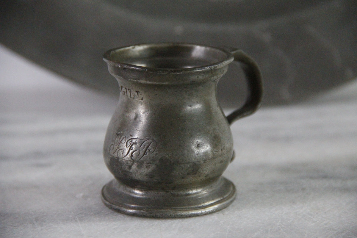Antique English Pewter Measure | Tavern Measuring Cup