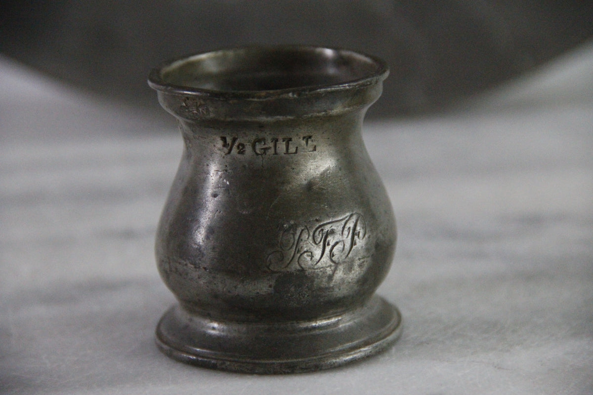 Antique English Pewter Measure | Tavern Measuring Cup