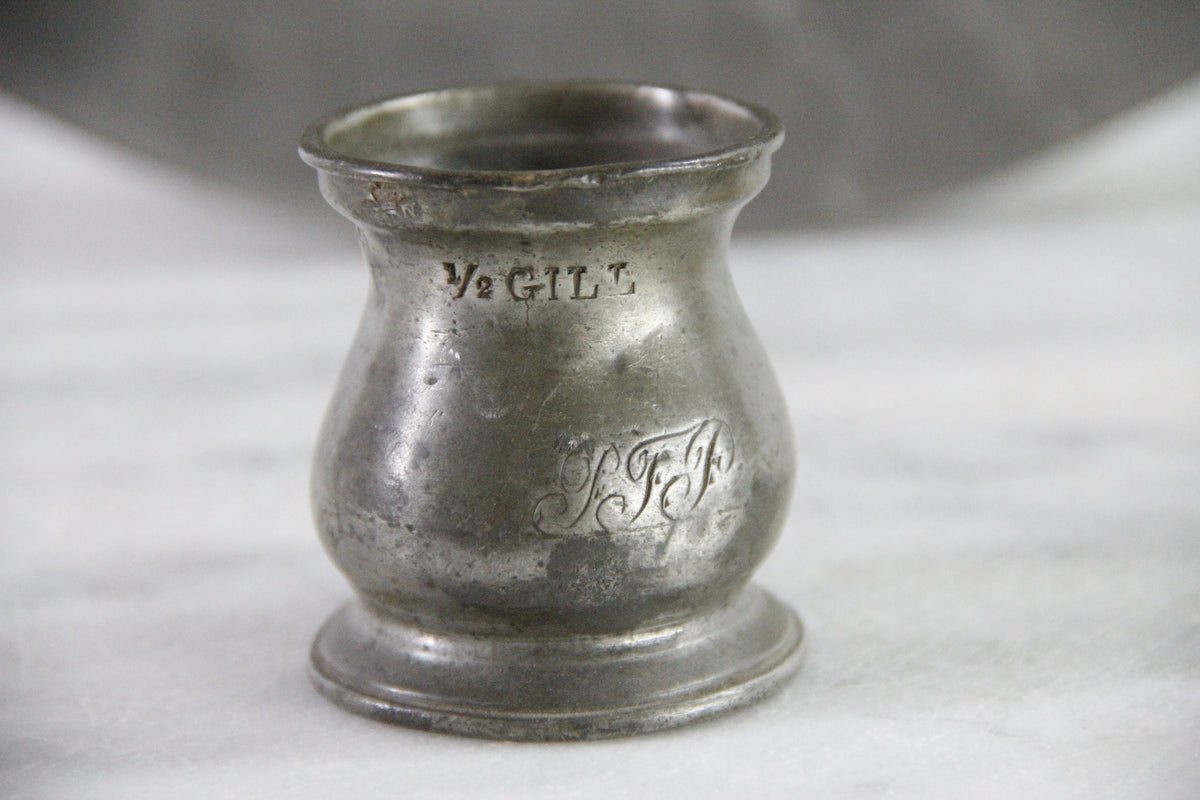 Antique English Pewter Measure | Tavern Measuring Cup