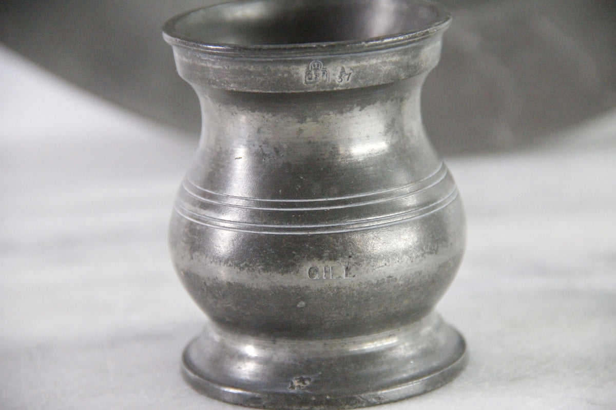 Antique English Pewter Measure | Tavern Measuring Cup
