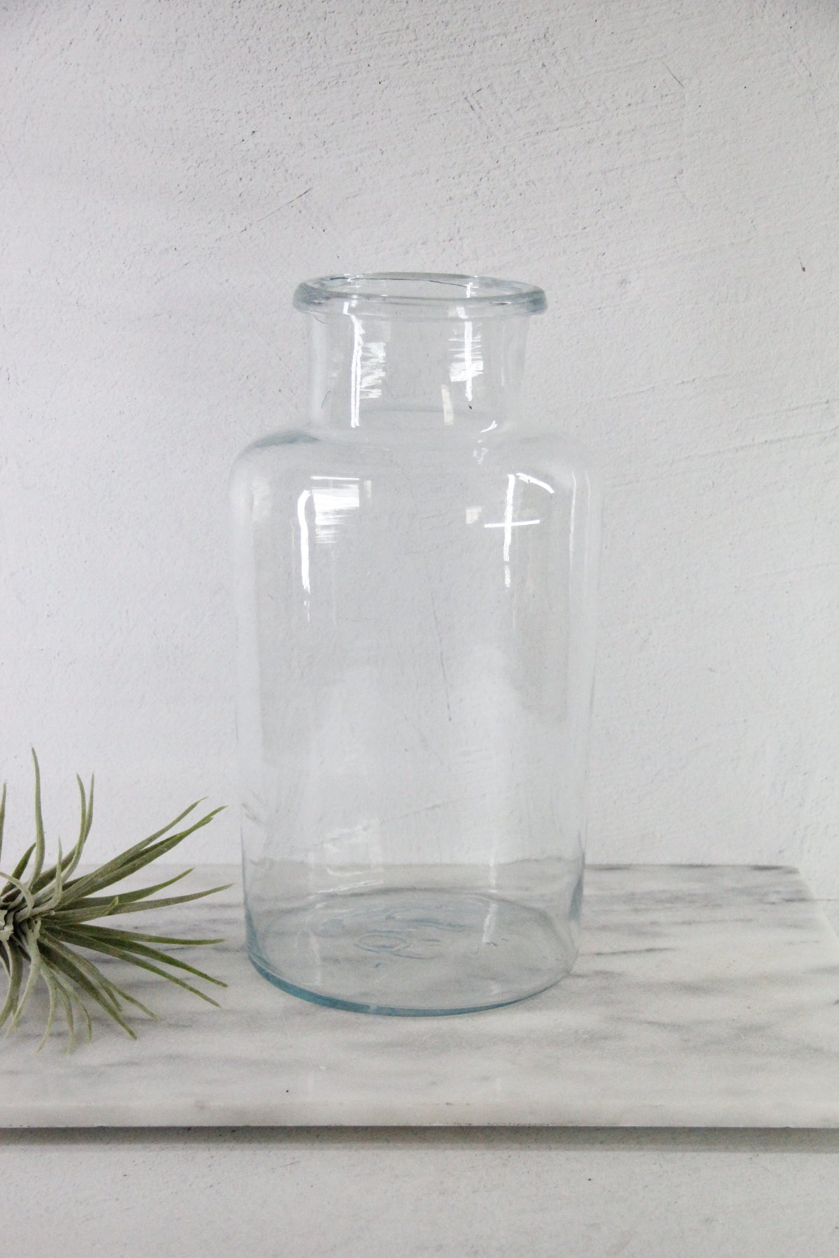 Antique French Glass Jar | Large Blue Tint Pickling Vessel
