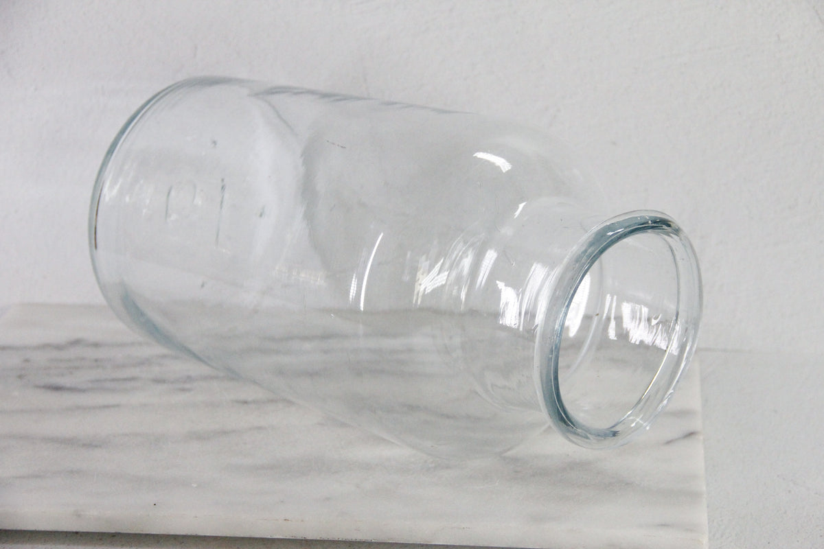 Antique French Glass Jar | Large Blue Tint Pickling Vessel