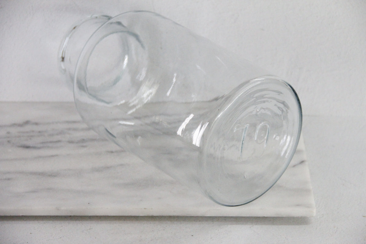 Antique French Glass Jar | Large Blue Tint Pickling Vessel
