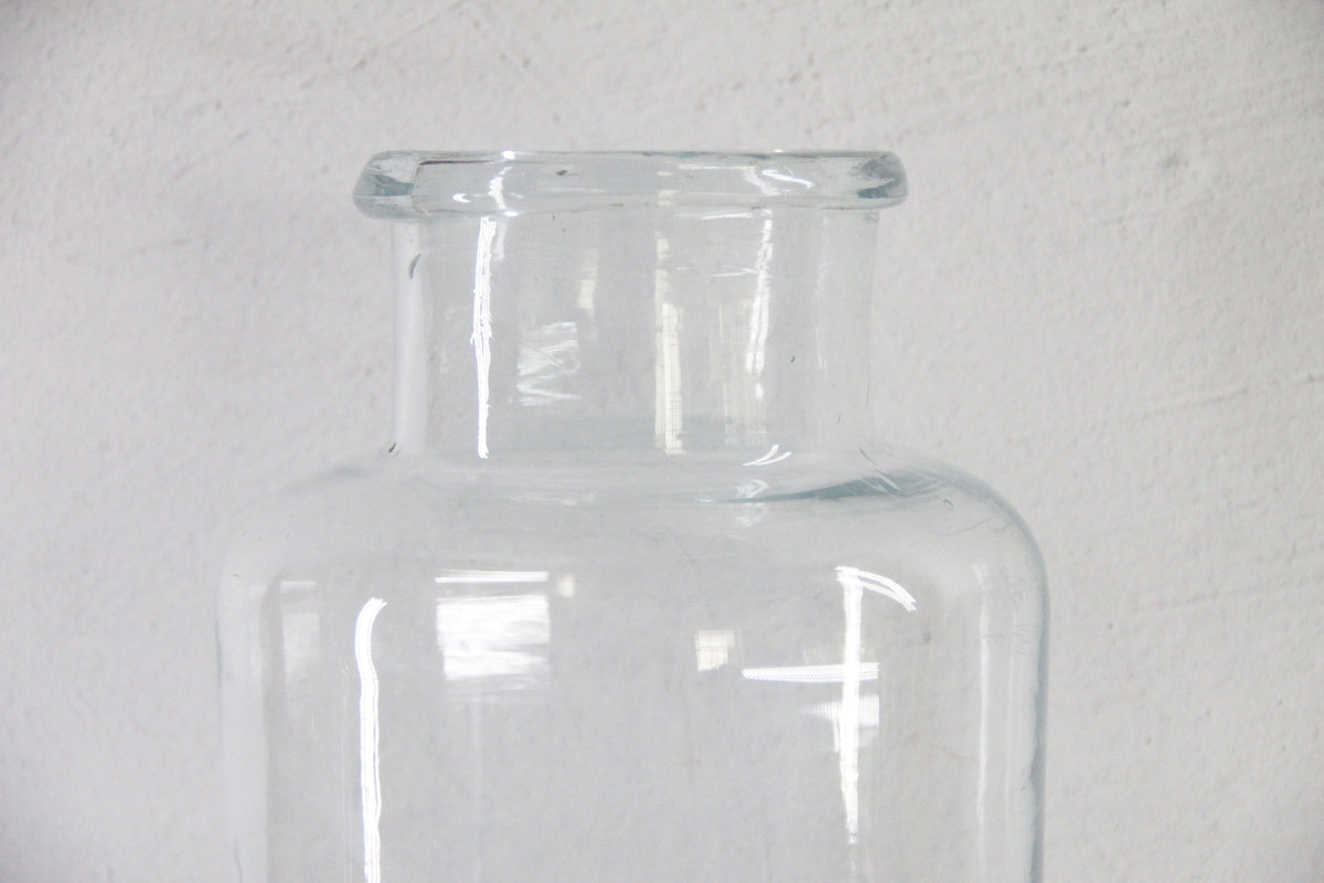 Antique French Glass Jar | Large Blue Tint Pickling Vessel