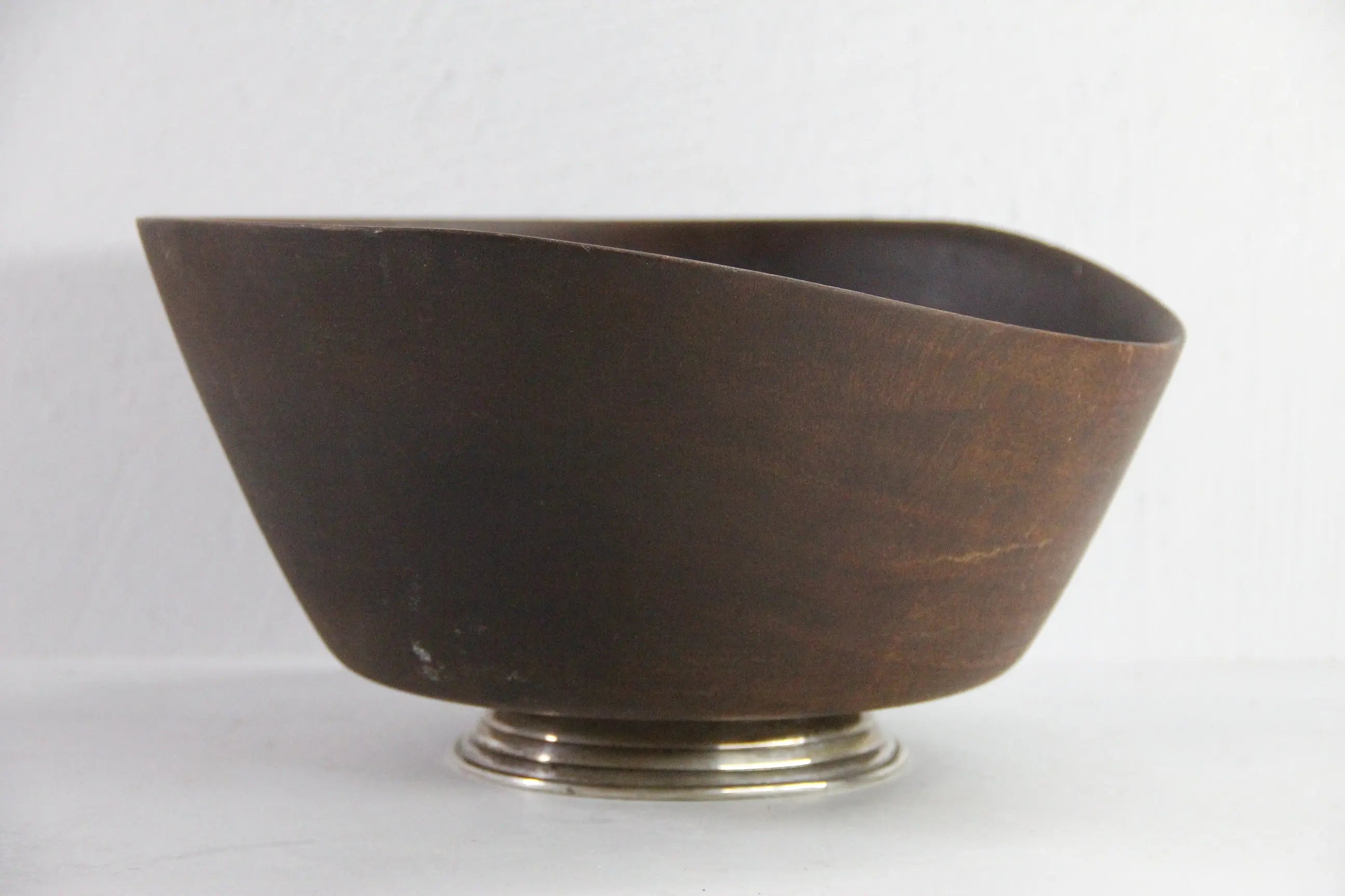Mahogany Bowl Sterling Silver Base | Mid Century Modern  Debra Hall Lifestyle