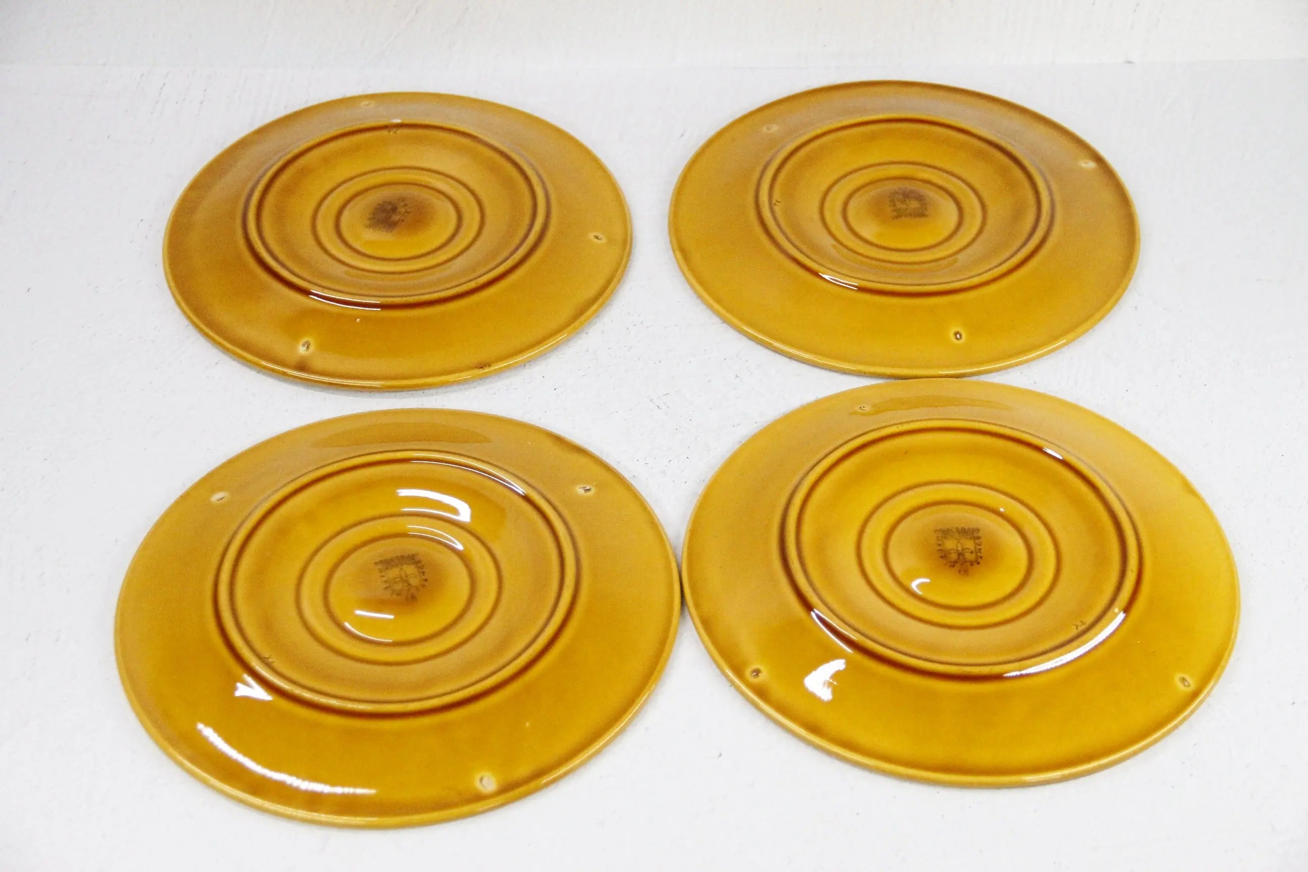 Majolica Oyster Plates-French Yellow Proceram 2 Pcs.  Debra Hall Lifestyle