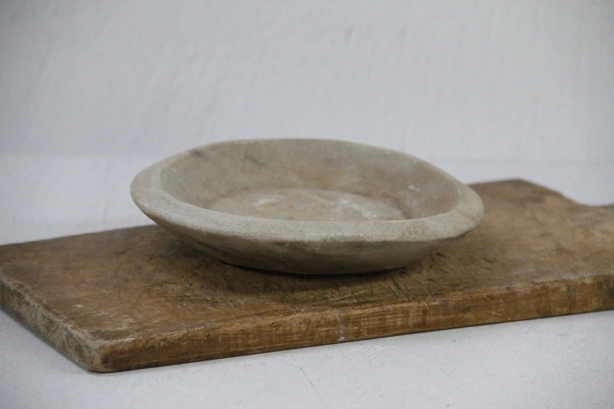 Marble Bowl | Antique Raw Hand Carved Catchall - 7"  Debra Hall Lifestyle