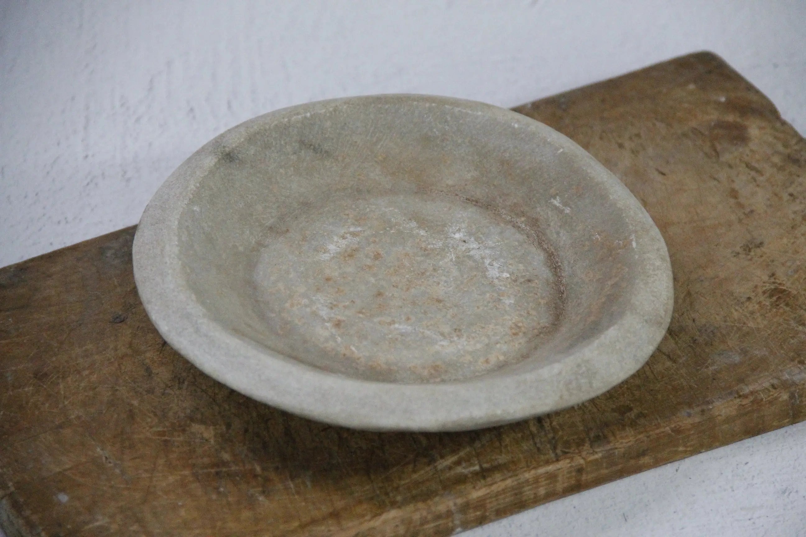 Marble Bowl | Antique Raw Hand Carved Catchall - 7"  Debra Hall Lifestyle