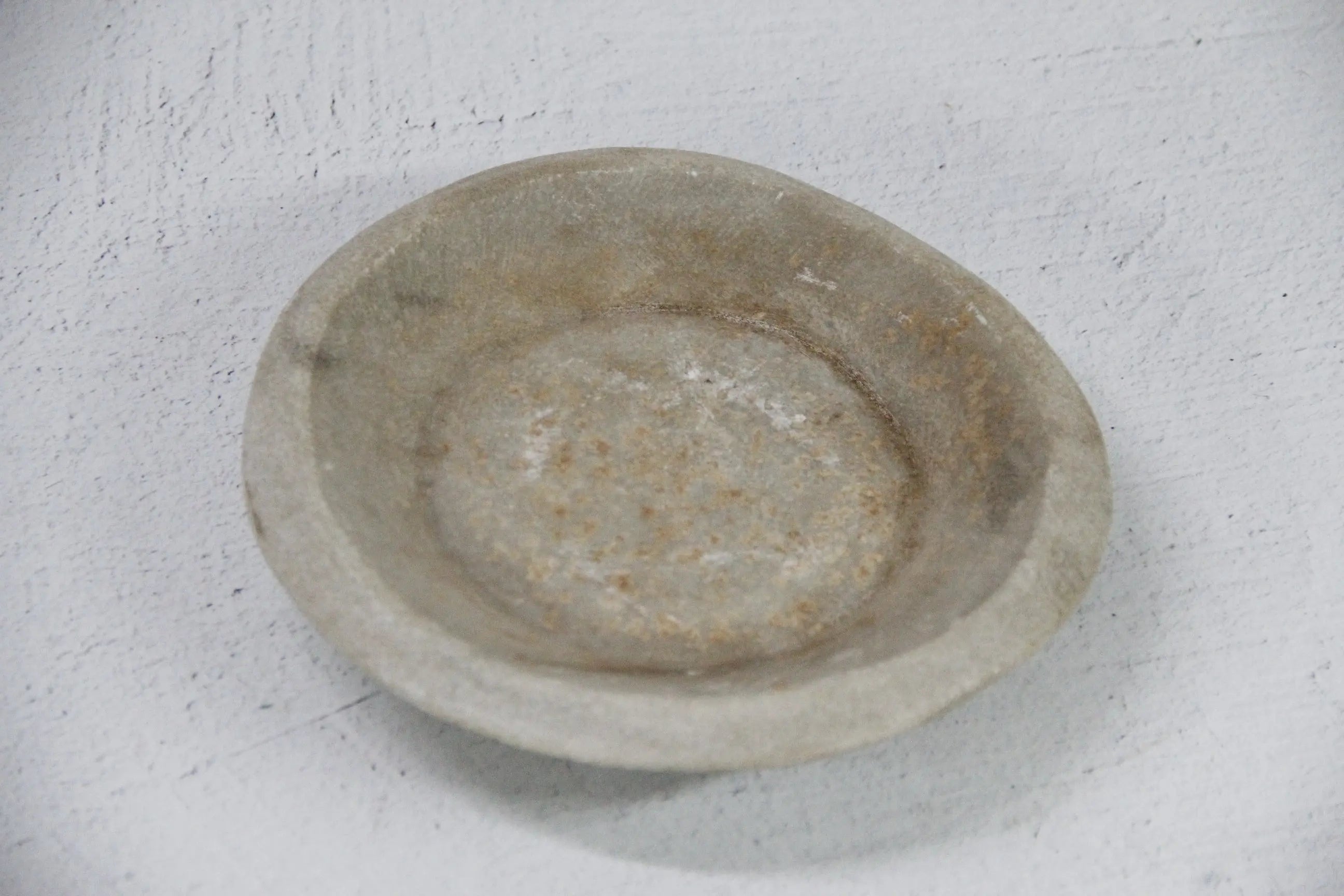 Marble Bowl | Antique Raw Hand Carved Catchall - 7"  Debra Hall Lifestyle