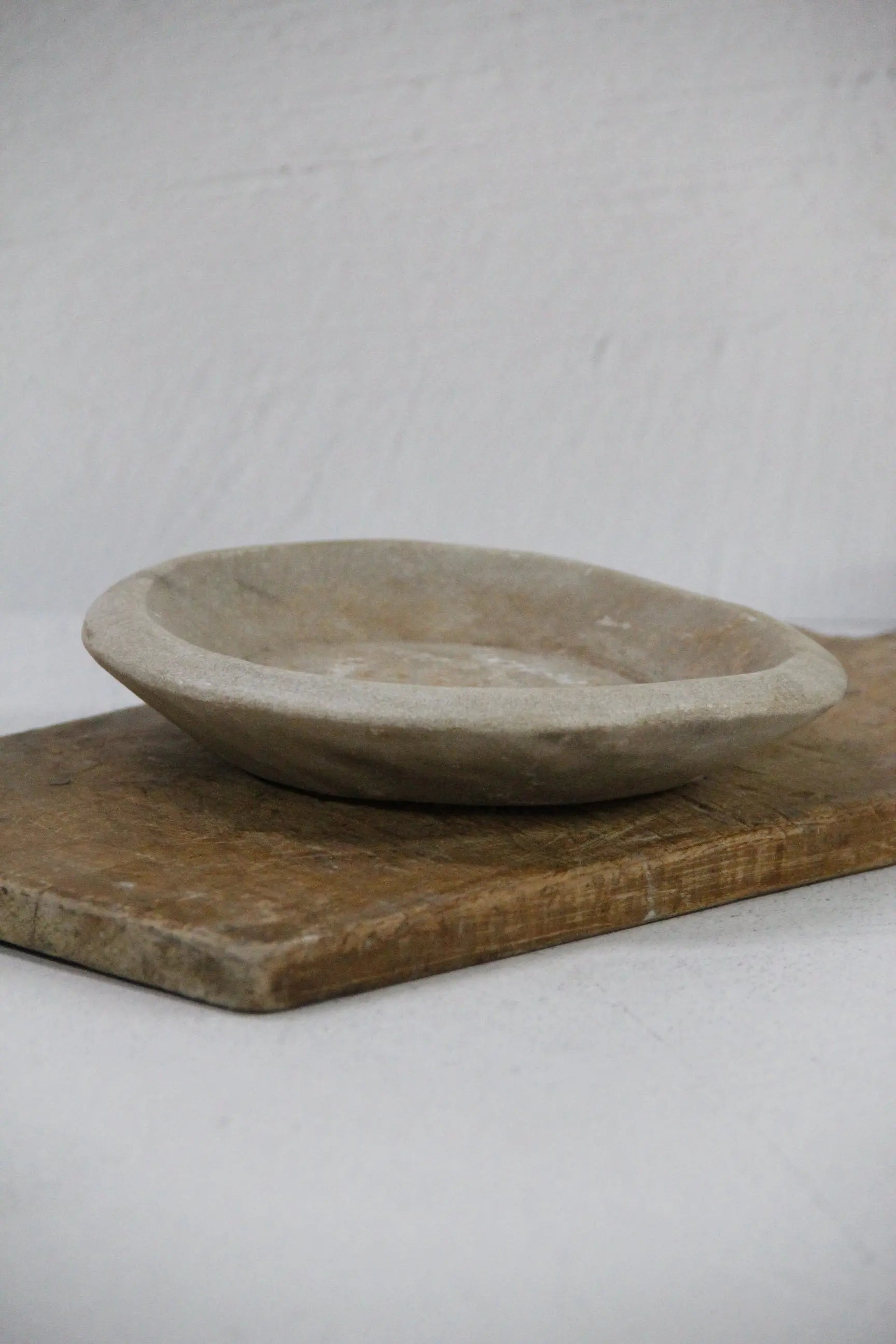 Marble Bowl | Antique Raw Hand Carved Catchall - 7"  Debra Hall Lifestyle