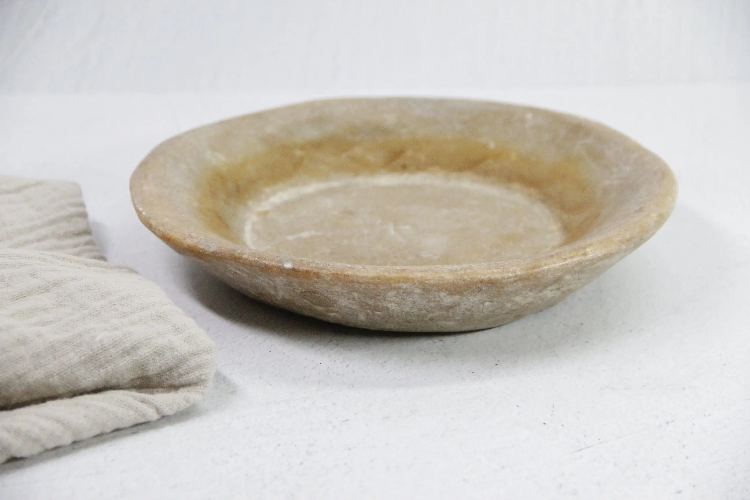 Marble Bowl | Antique Raw Hand Carved Catchall - 8.5"  Debra Hall Lifestyle