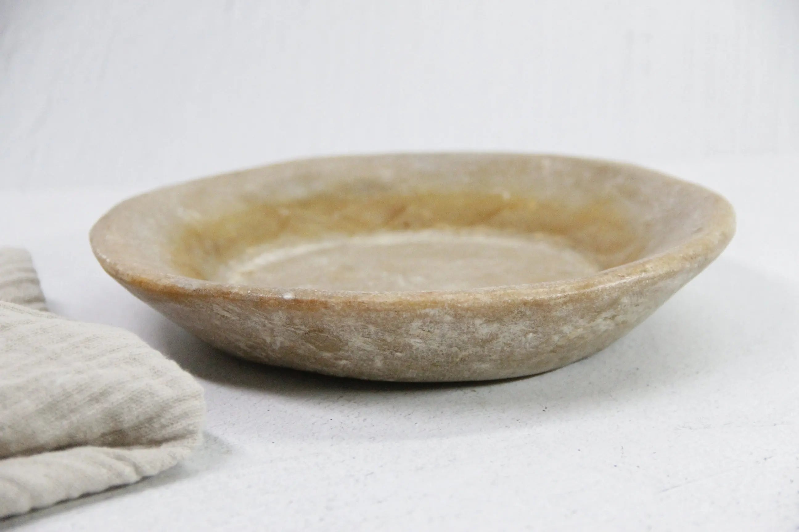 Marble Bowl | Antique Raw Hand Carved Catchall - 8.5"  Debra Hall Lifestyle