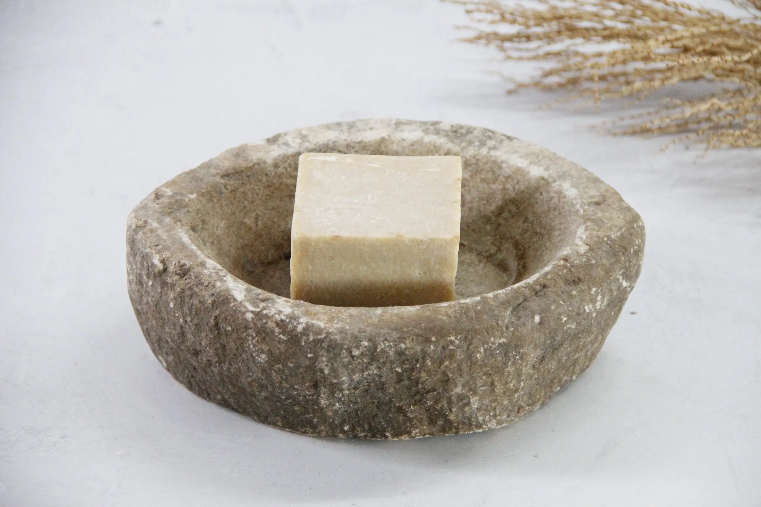 Marble Bowl | Antique Raw Hand Carved Kharal Catchall - 7"  Debra Hall Lifestyle