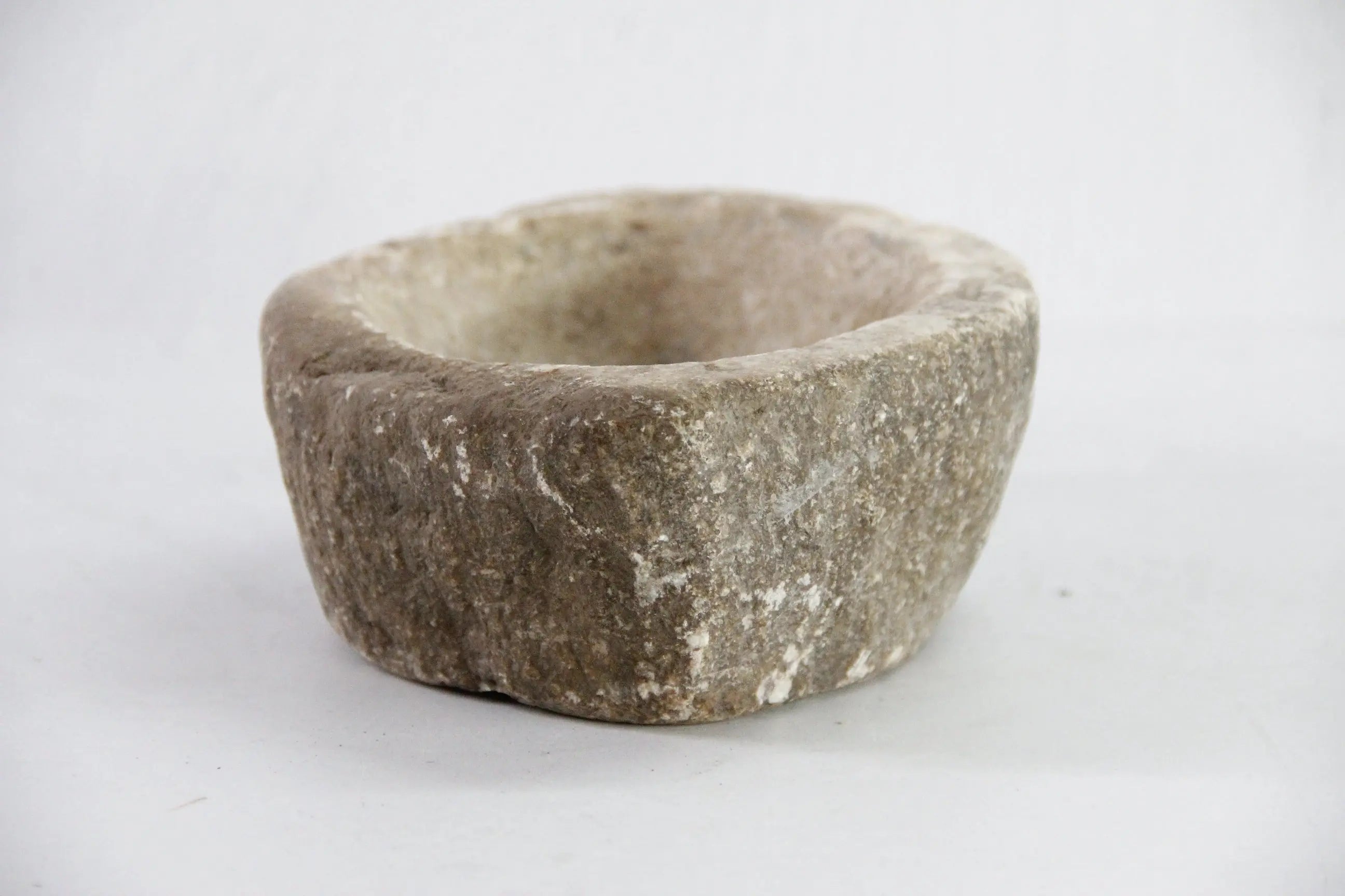 Marble Bowl | Antique Raw Hand Carved Kharal Catchall - 7"  Debra Hall Lifestyle