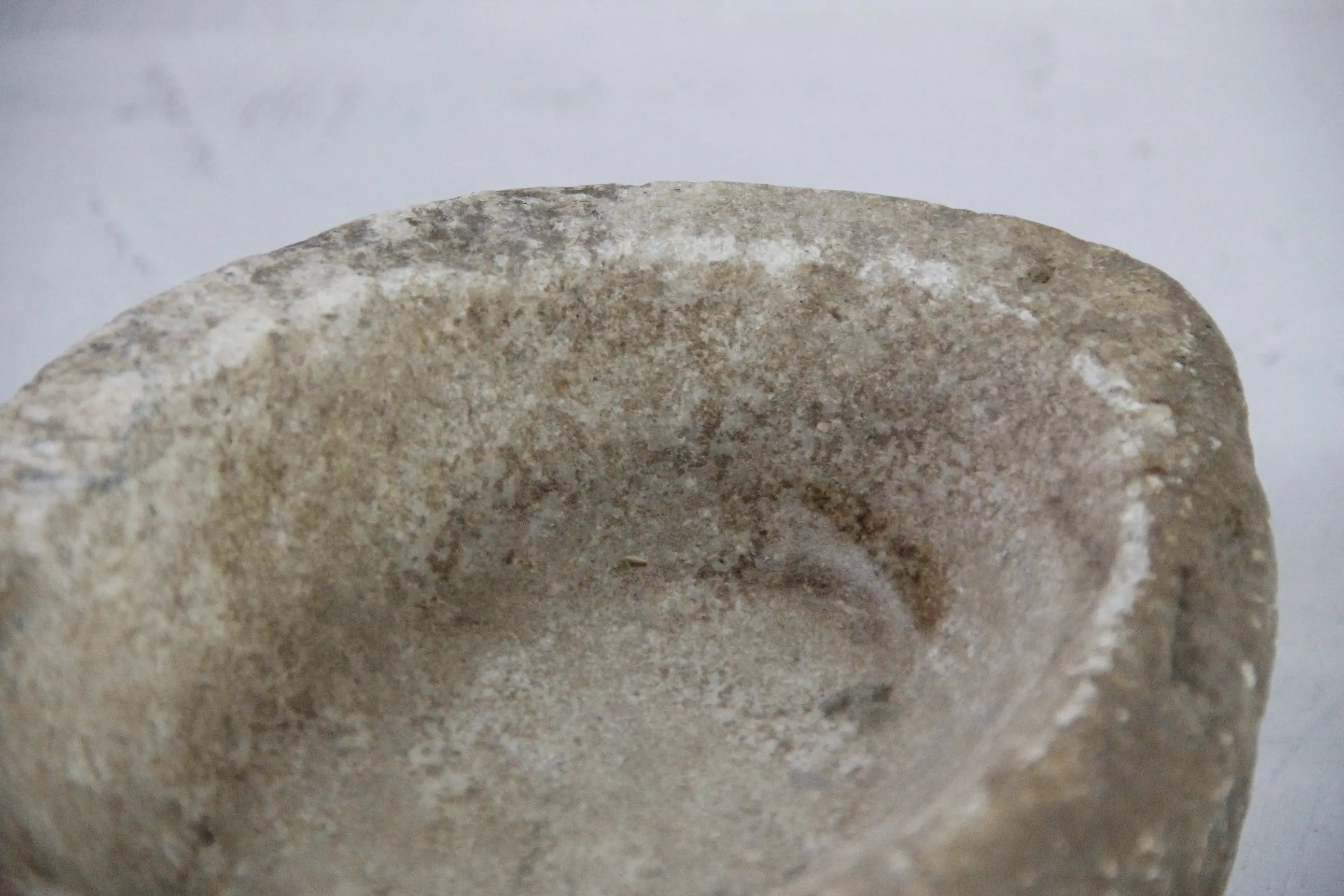 Marble Bowl | Antique Raw Hand Carved Kharal Catchall - 7"  Debra Hall Lifestyle