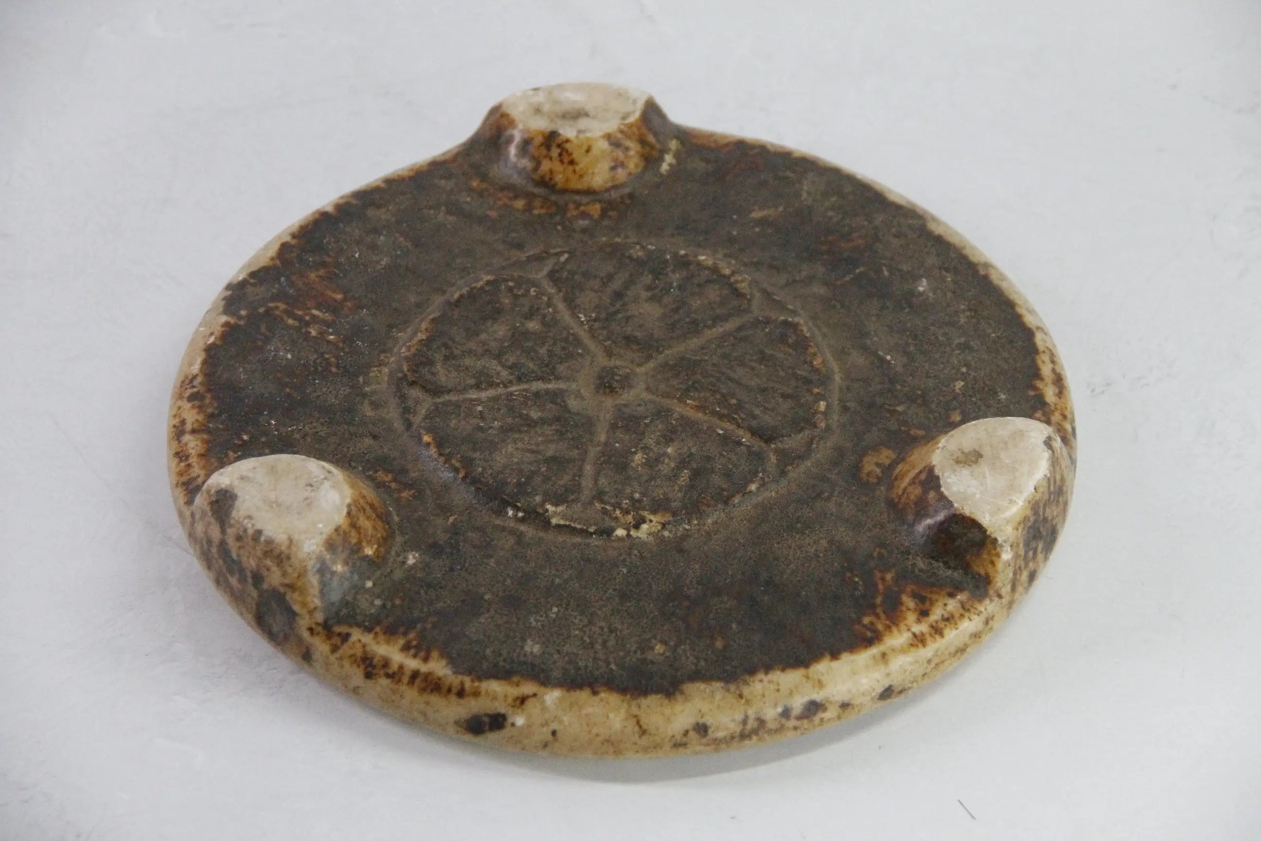 Marble Chapati Board | Vintage Hand Carved Riser | Round  Debra Hall Lifestyle