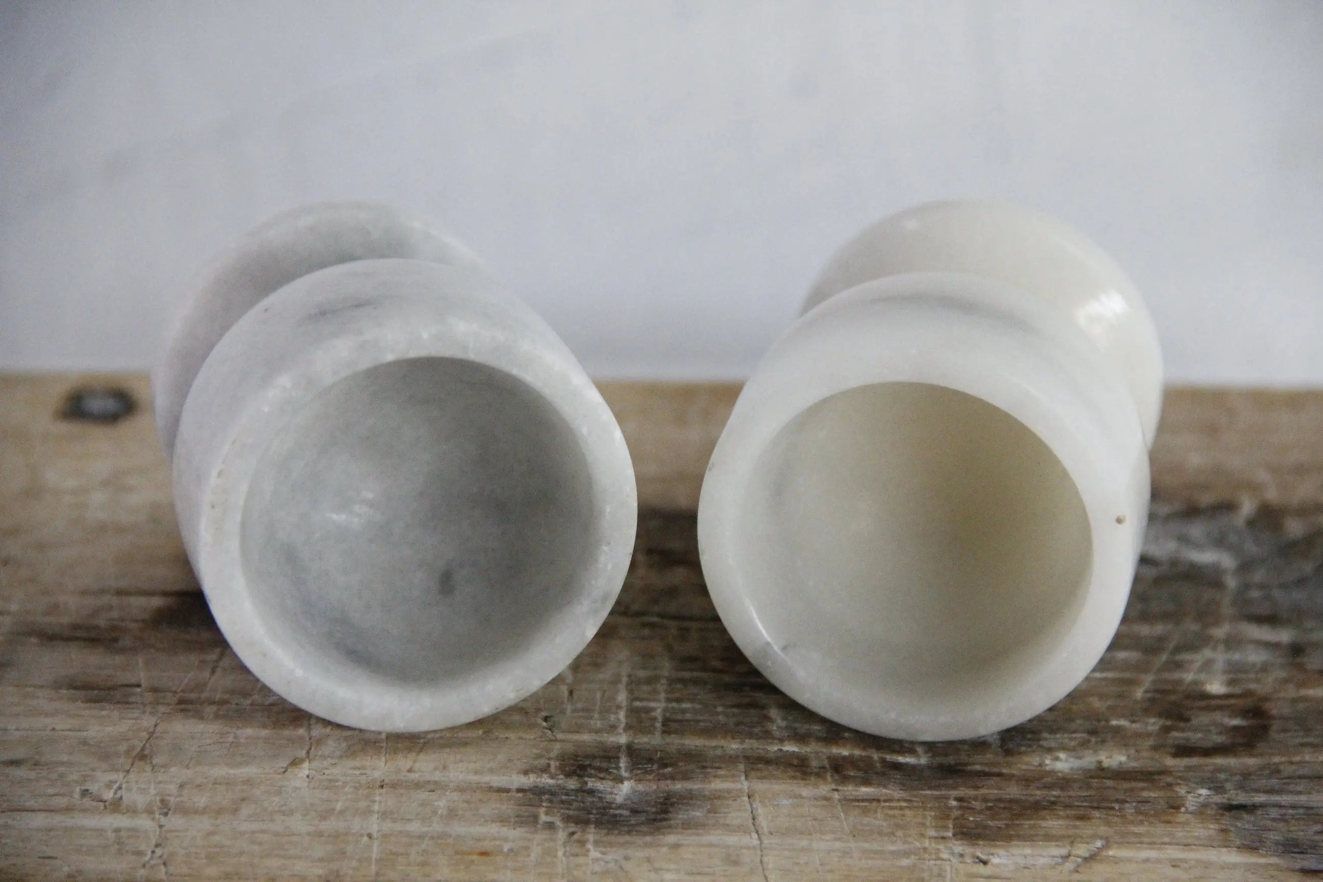 Marble Egg Cups Vintage Pair | French White Hand Carved Stone  Debra Hall Lifestyle