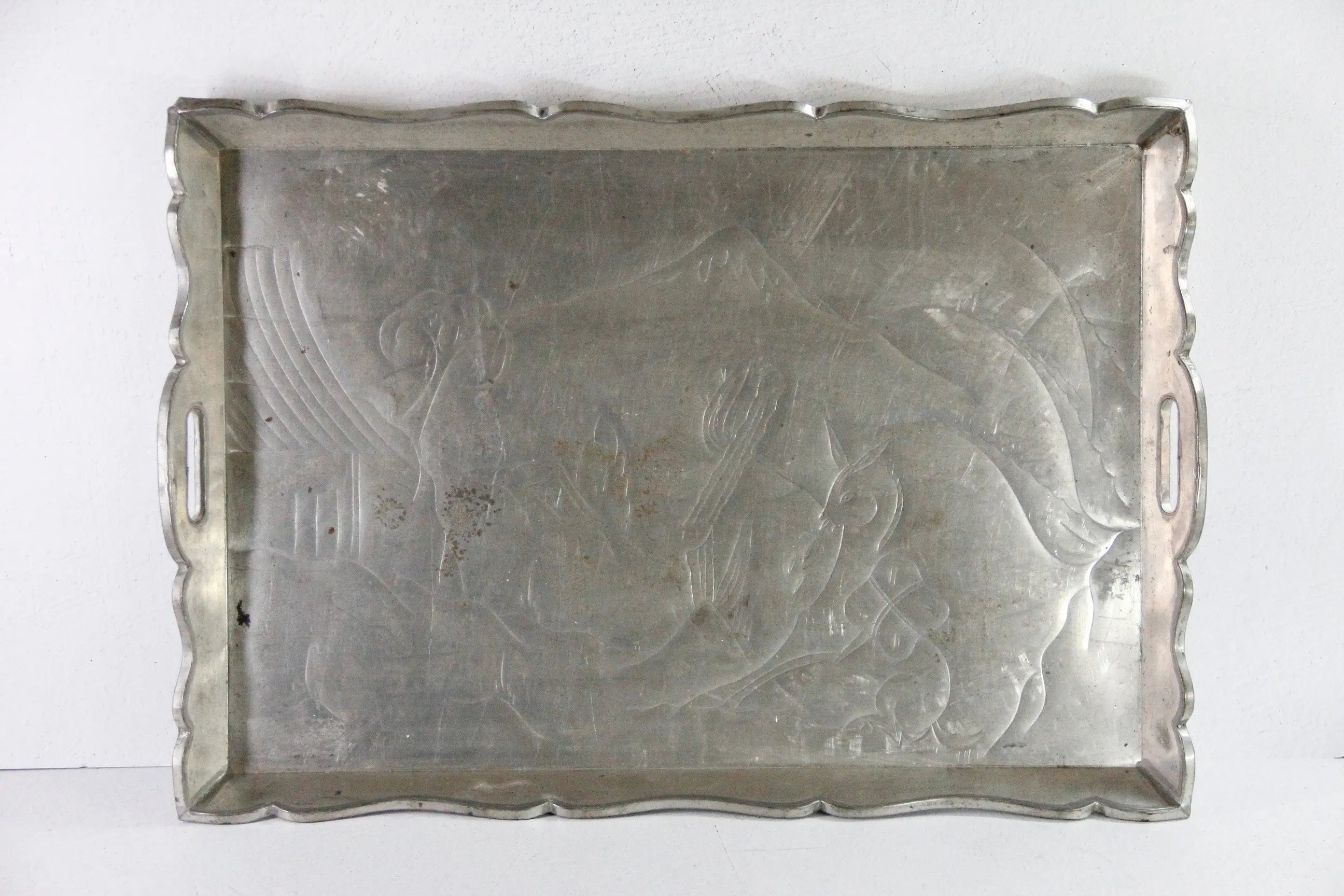 Mexican Tin Tray| Extra Large Vintage Folk Art Serving Tray  Debra Hall Lifestyle