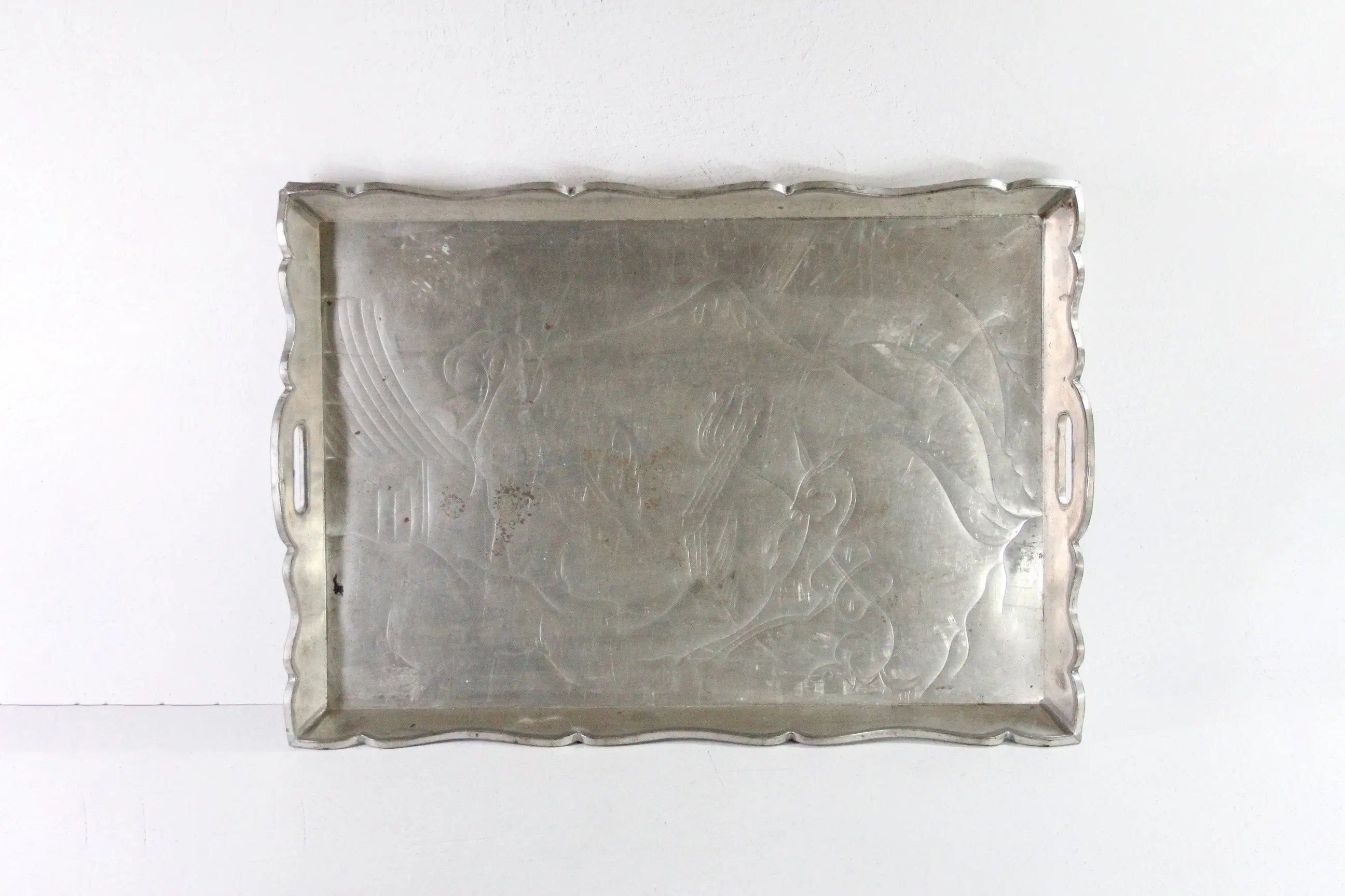 Mexican Tin Tray| Extra Large Vintage Folk Art Serving Tray  Debra Hall Lifestyle