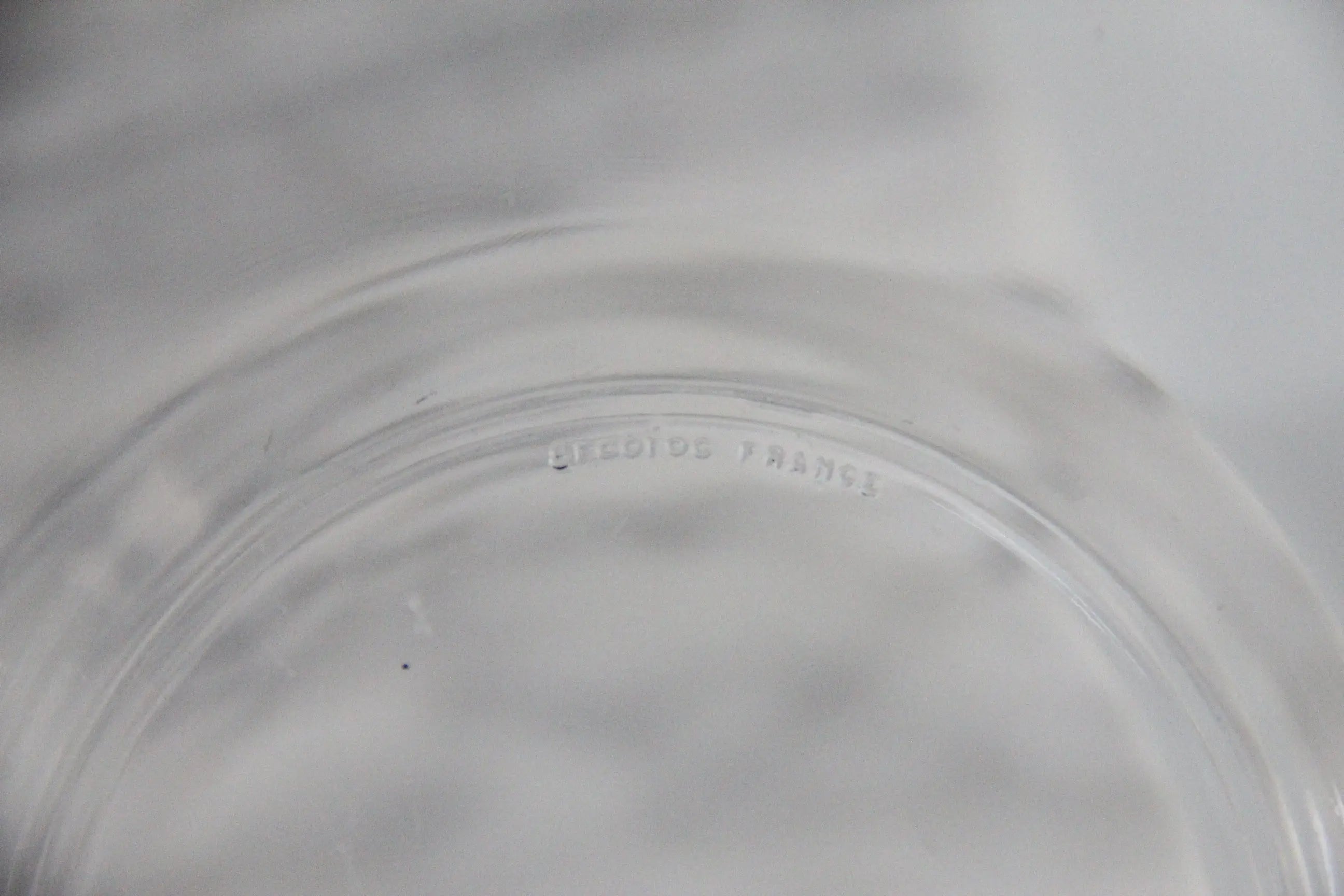 Mid Century Glass Bowl with Silver Band France Stamp