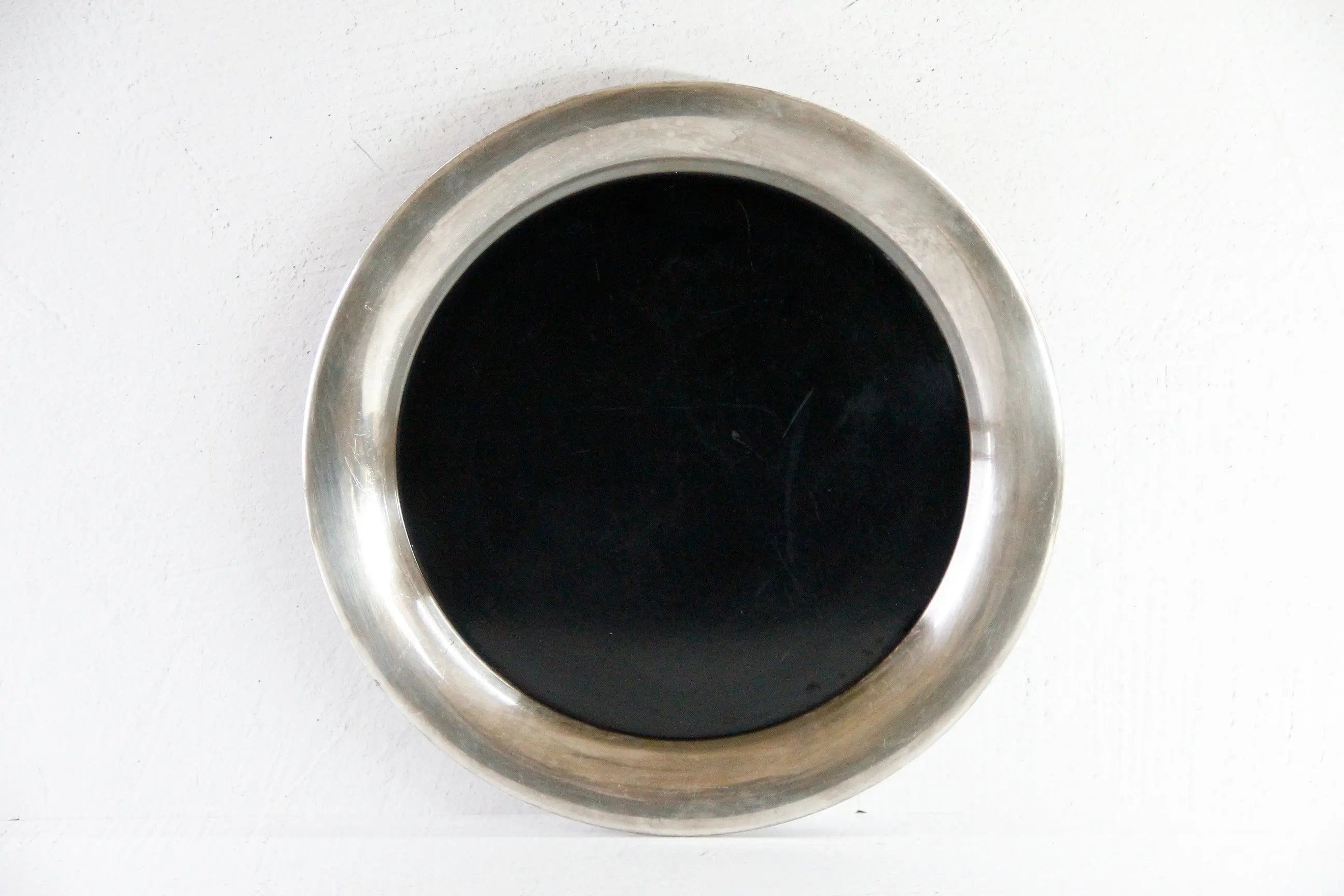 Mid Century Serving Tray | Round Reed and Barton Silver Barware  Debra Hall Lifestyle