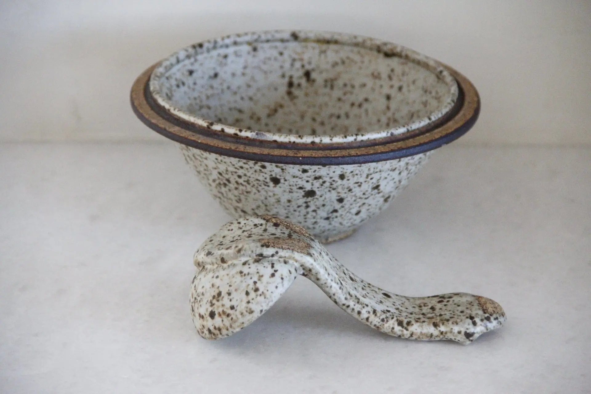 Midcentury Studio Art Pottery Bowl and Ladle | Serveware  Debra Hall Lifestyle