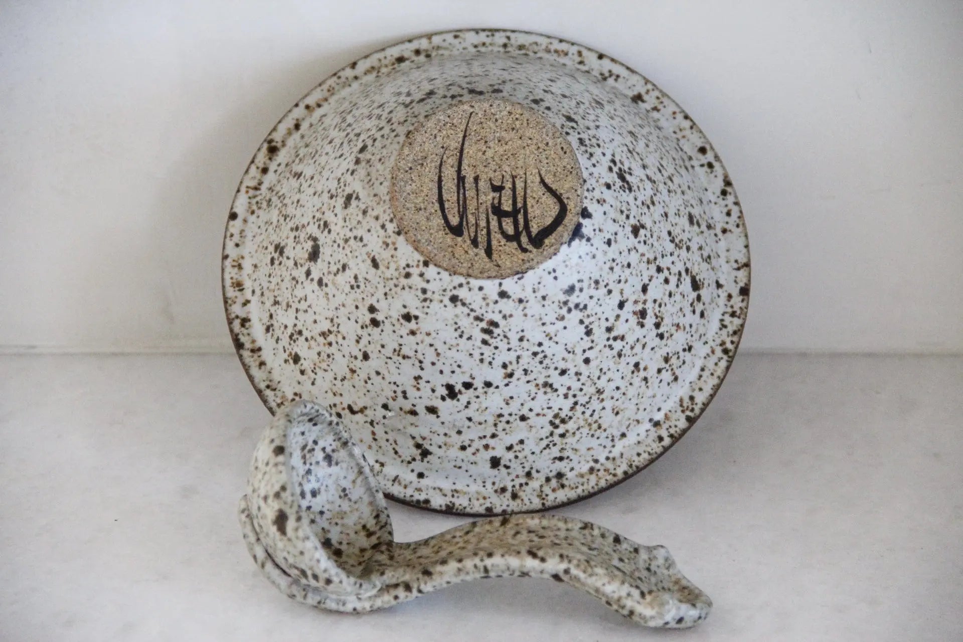 Midcentury Studio Art Pottery Bowl and Ladle | Serveware  Debra Hall Lifestyle