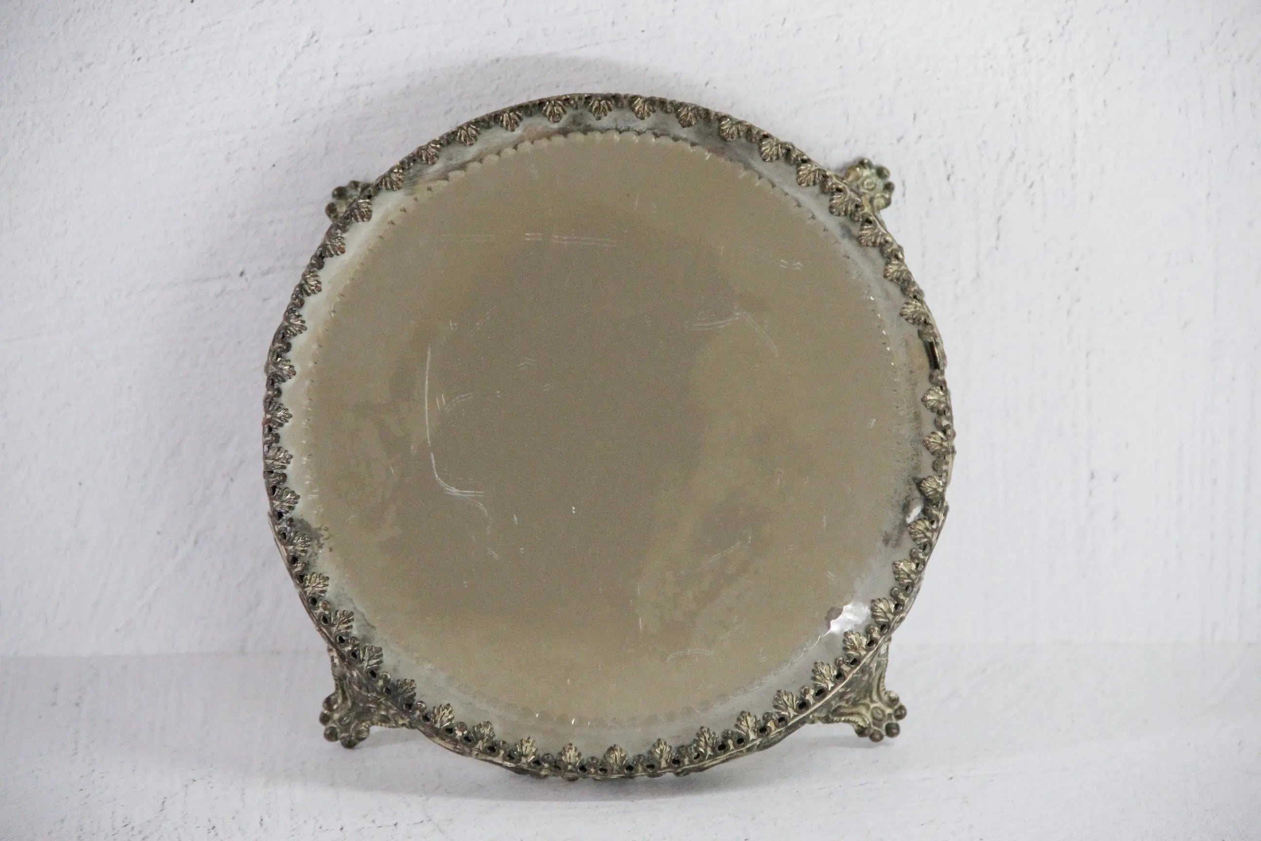Mirror Plateau | Antique Ornate Footed Victorian Pedestal  Debra Hall Lifestyle