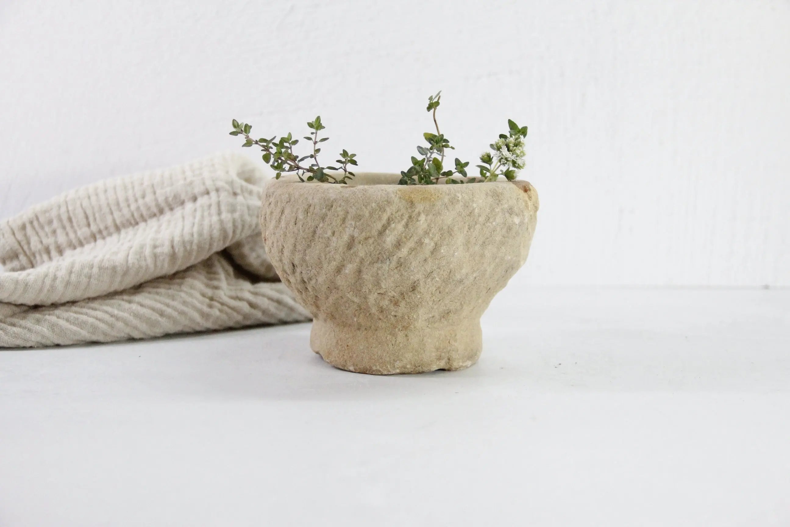 Mortar Stone | Vintage Hand Carved Garlic Grinder Bowl  Debra Hall Lifestyle