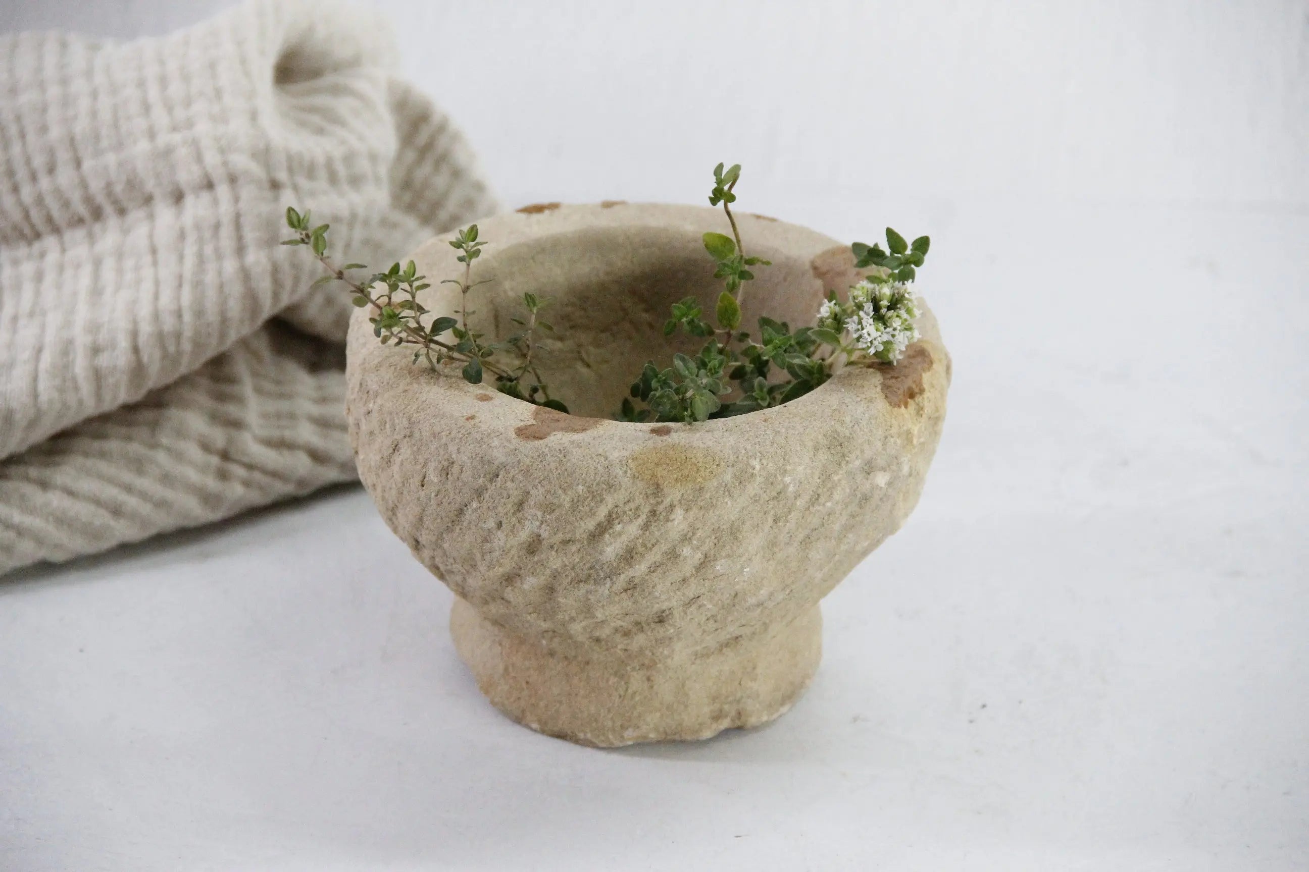 Mortar Stone | Vintage Hand Carved Garlic Grinder Bowl  Debra Hall Lifestyle