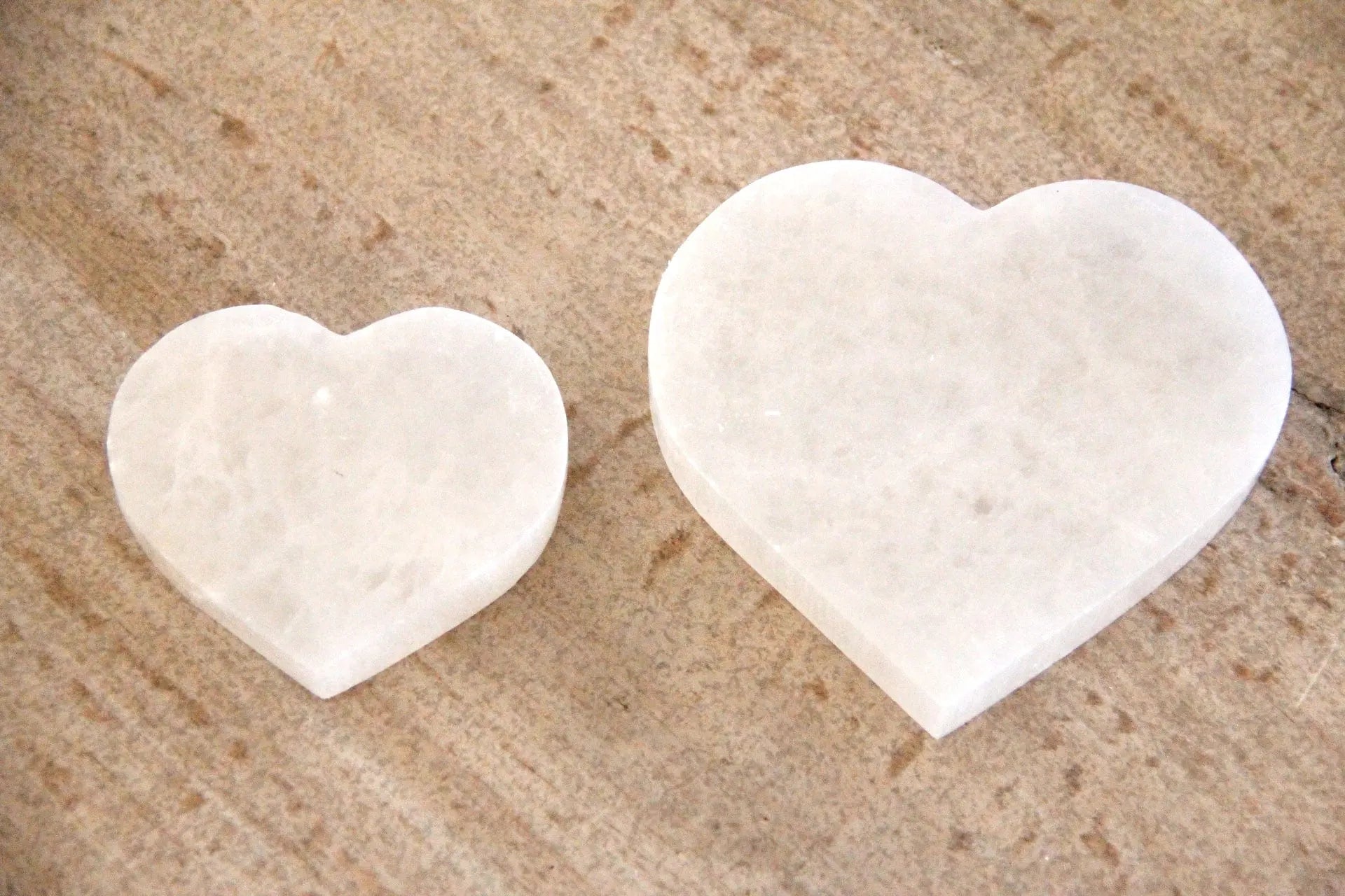 Organic White Selenite Crystal Heart  Debra Hall Lifestyle