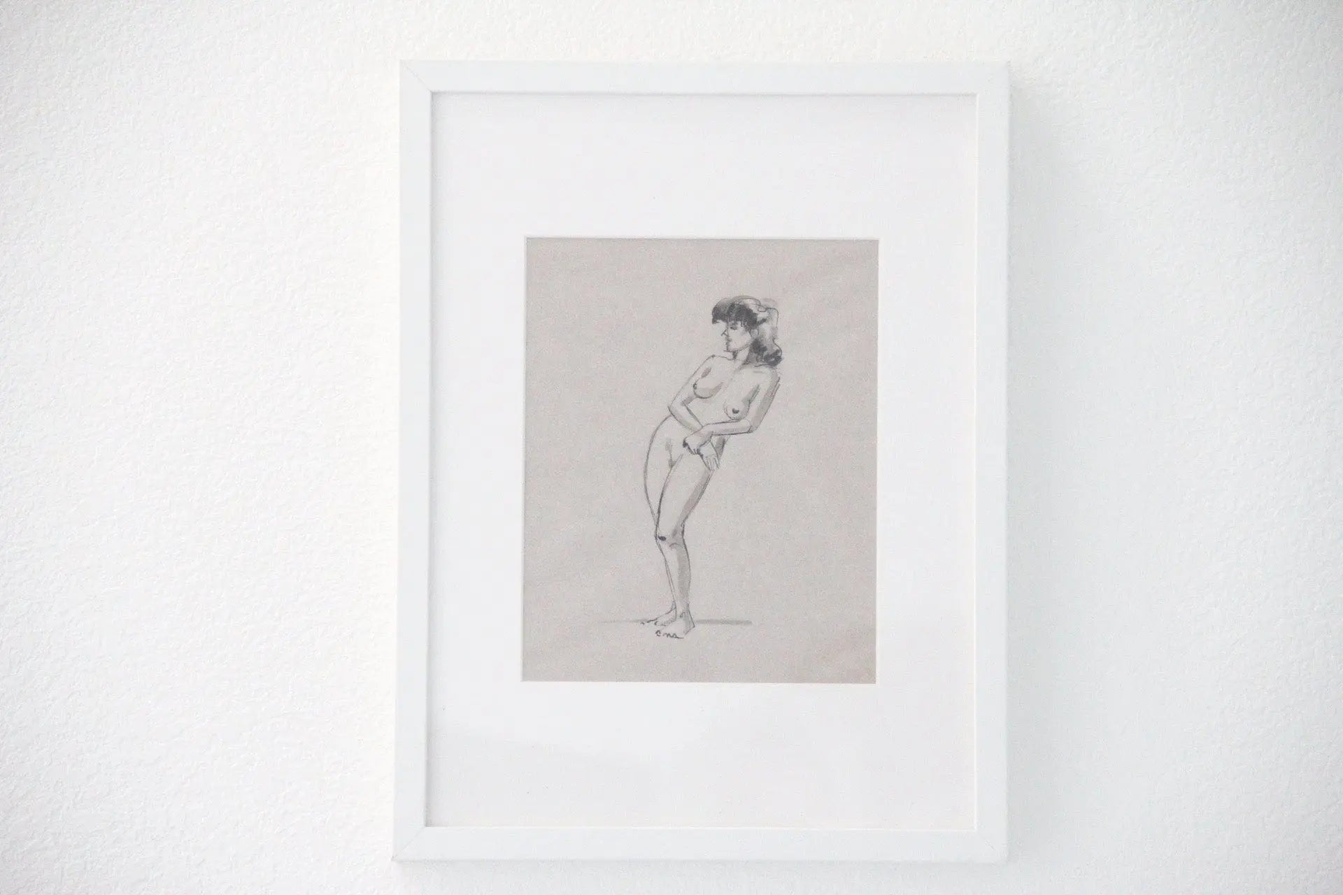 Original Figure Study Framed | Pen and Ink Wall Art  Debra Hall Lifestyle