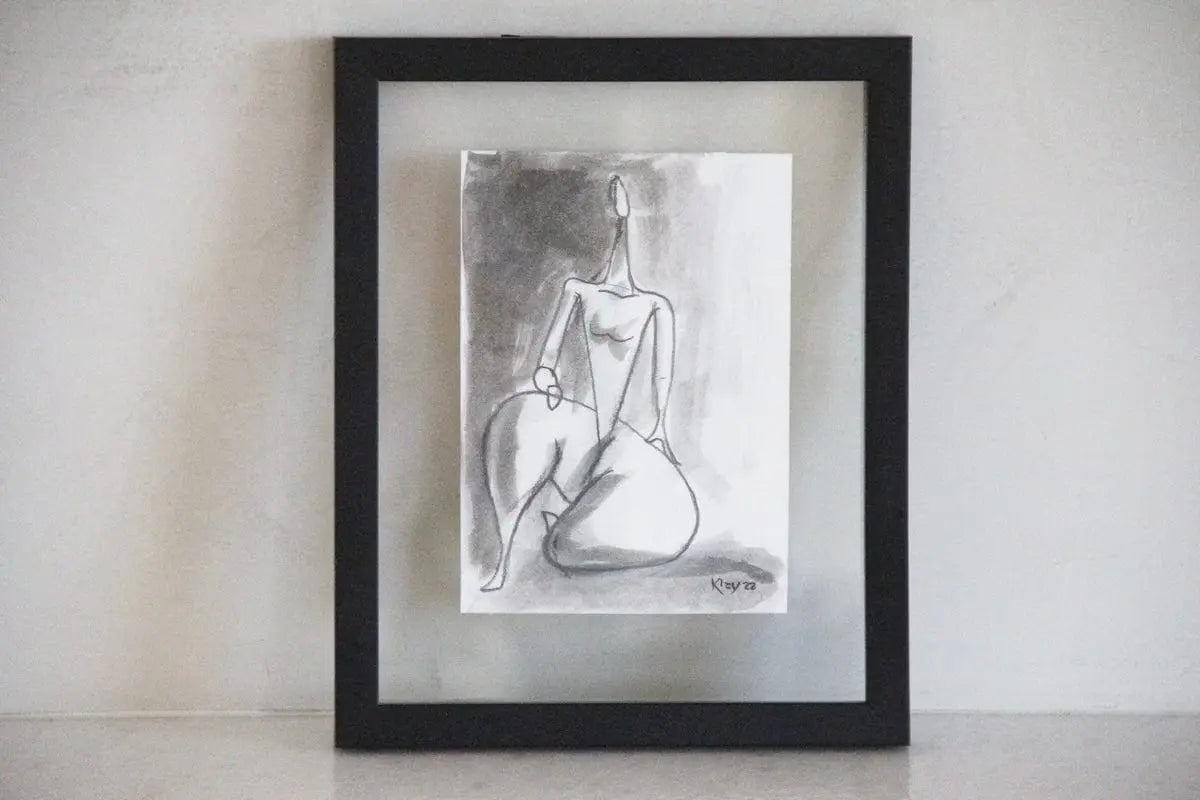 Original Figure Study in Mixed Media | Contemporary Wall Art | Eleanor  Debra Hall Lifestyle