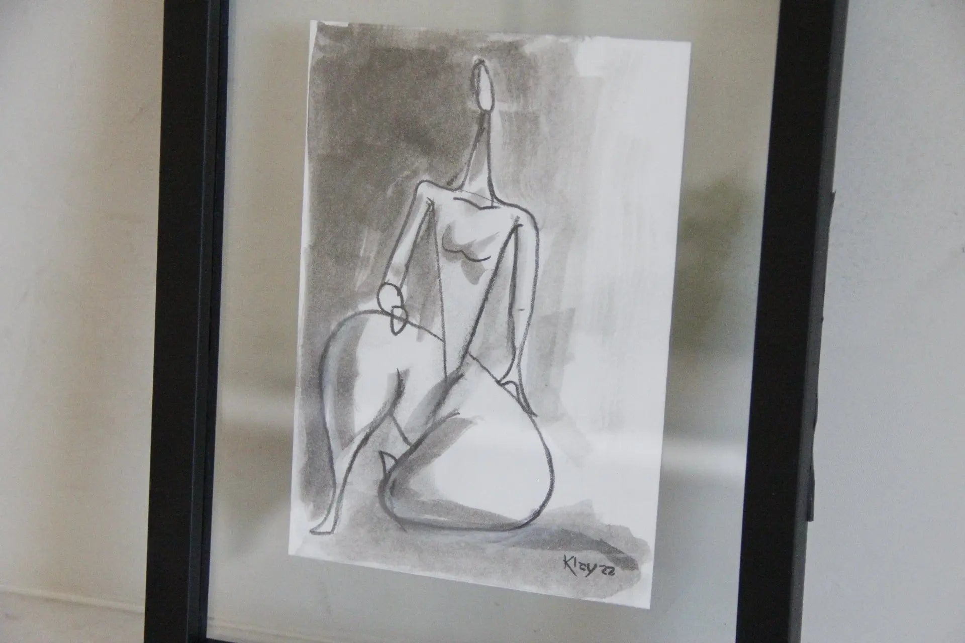 Original Figure Study in Mixed Media | Contemporary Wall Art | Eleanor  Debra Hall Lifestyle