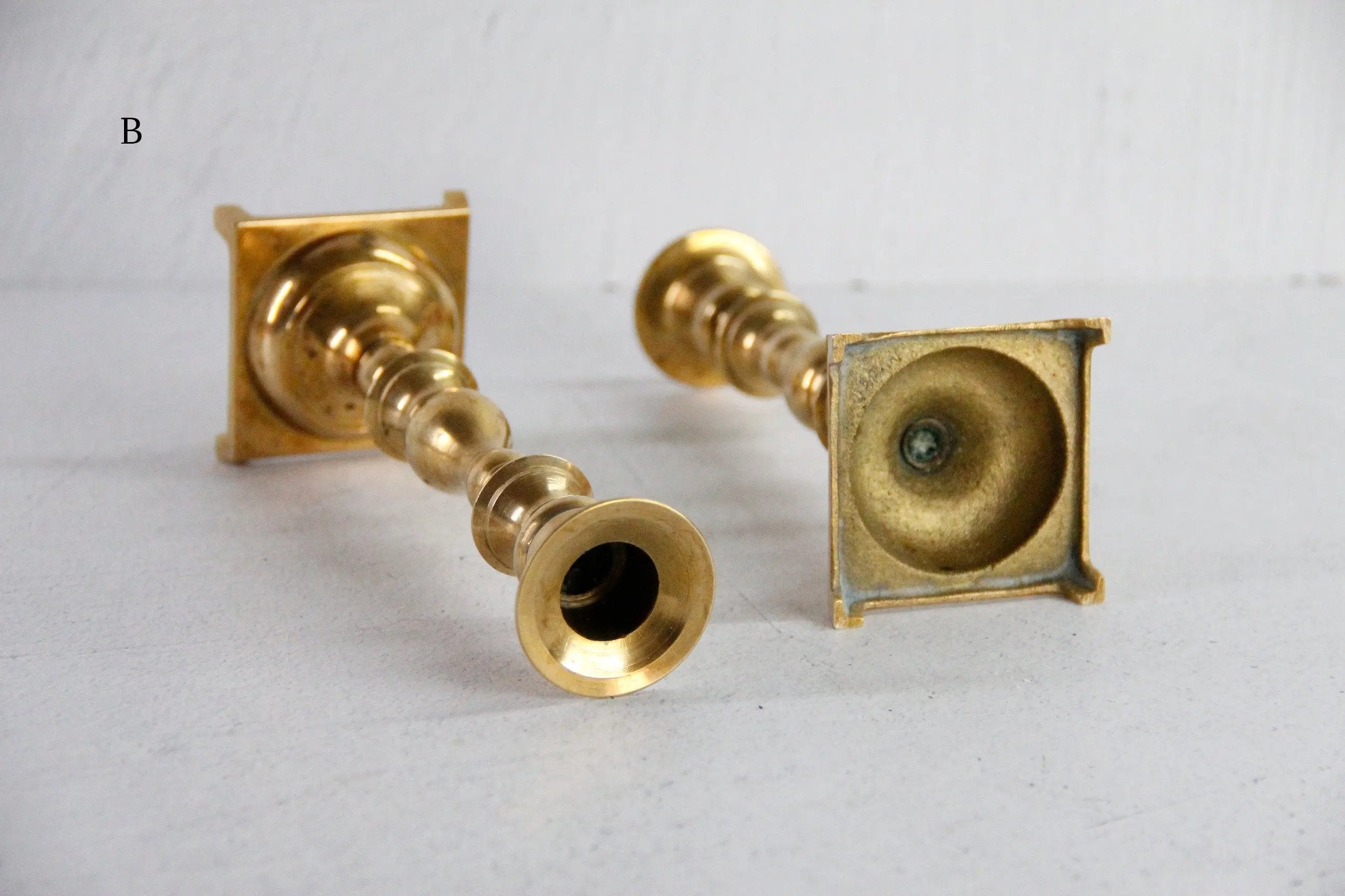 Pair Antique Brass Candlesticks | Assorted Style Candle Holders  Debra Hall Lifestyle