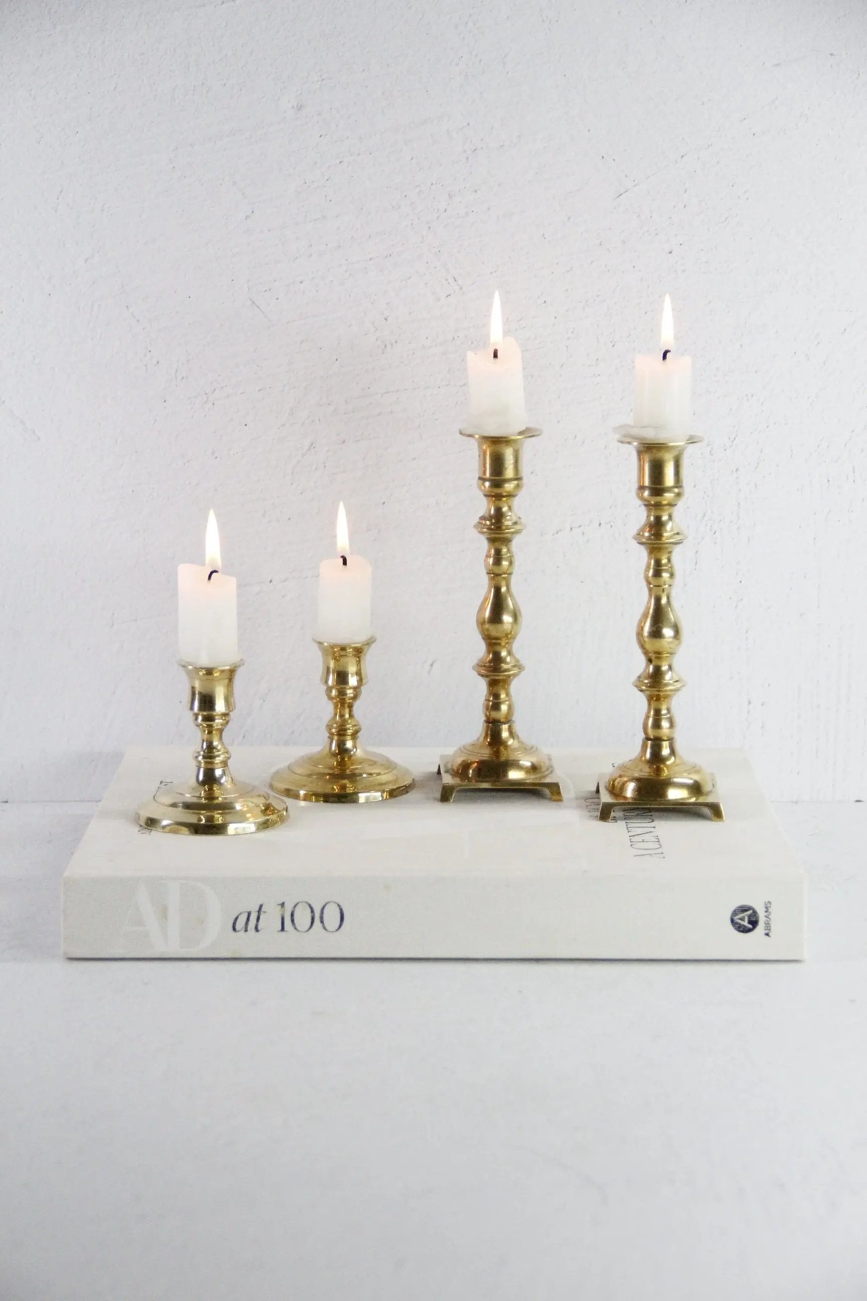 Pair Antique Brass Candlesticks | Assorted Style Candle Holders  Debra Hall Lifestyle