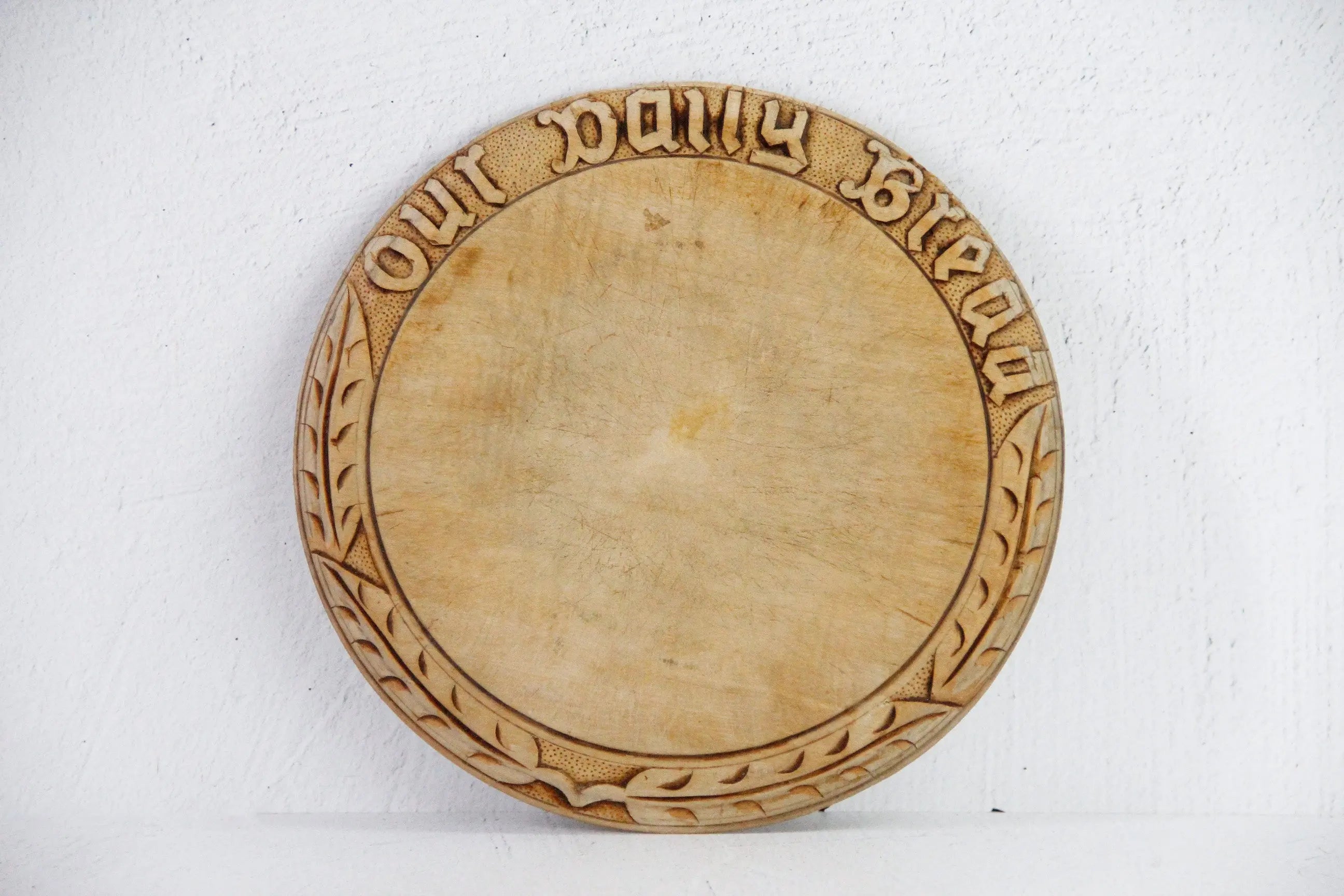 Primitive Bread Board England | Round Hand Carved Antique  Debra Hall Lifestyle