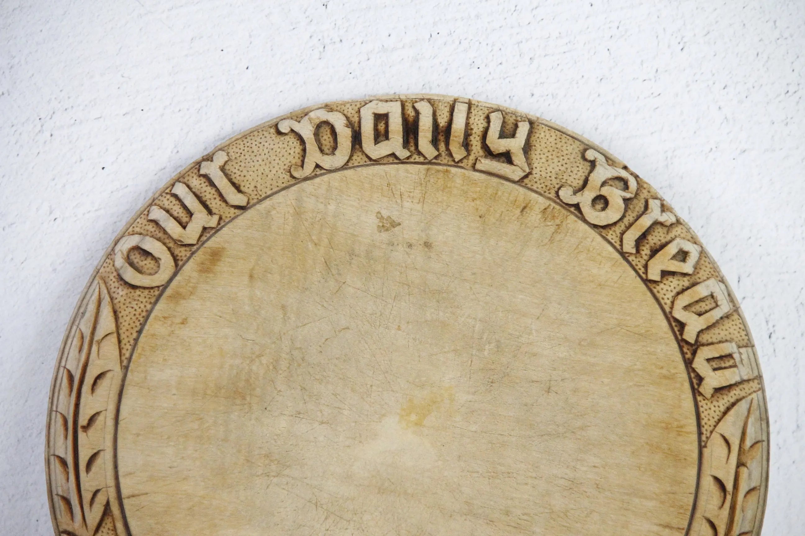 Primitive Bread Board England | Round Hand Carved Antique  Debra Hall Lifestyle