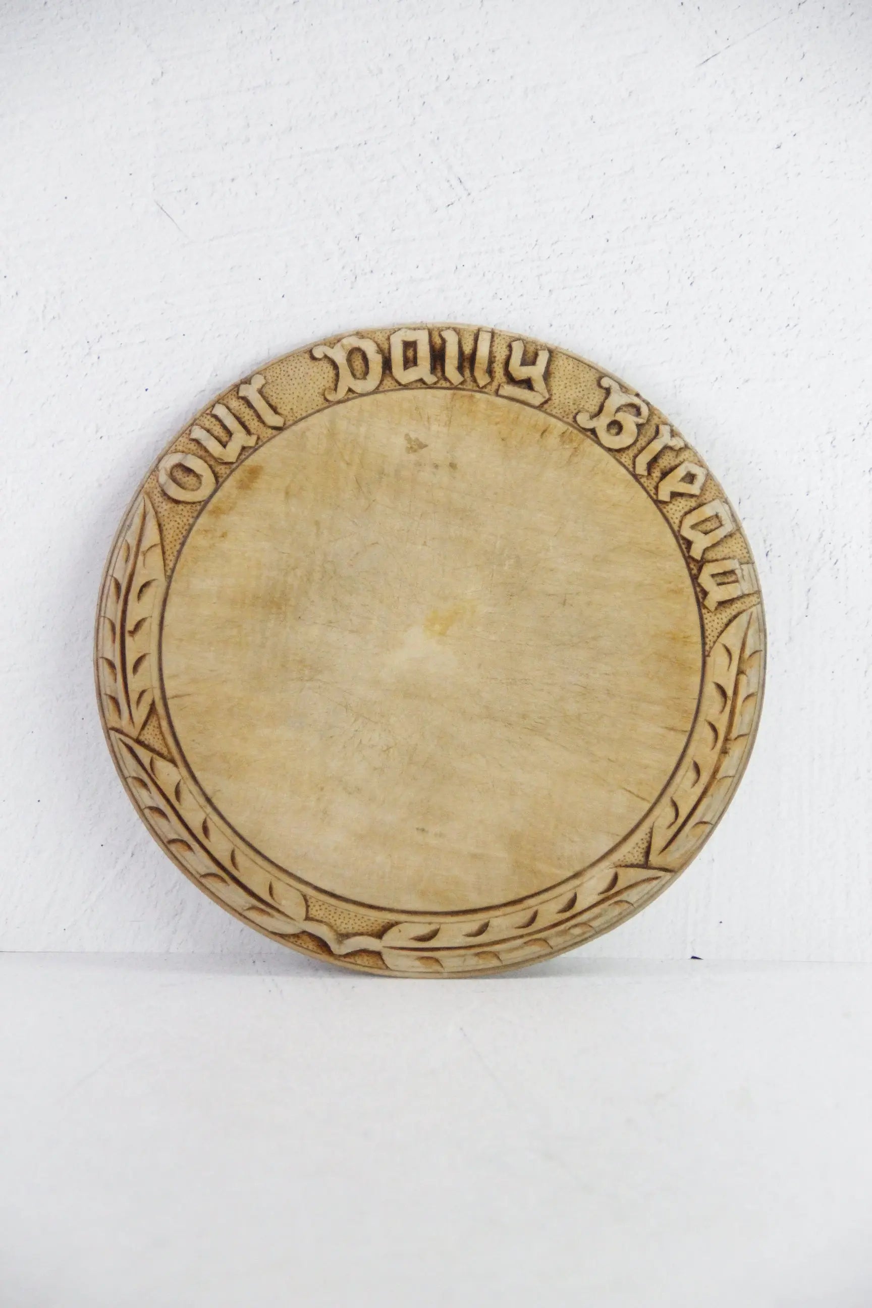 Primitive Bread Board England | Round Hand Carved Antique  Debra Hall Lifestyle
