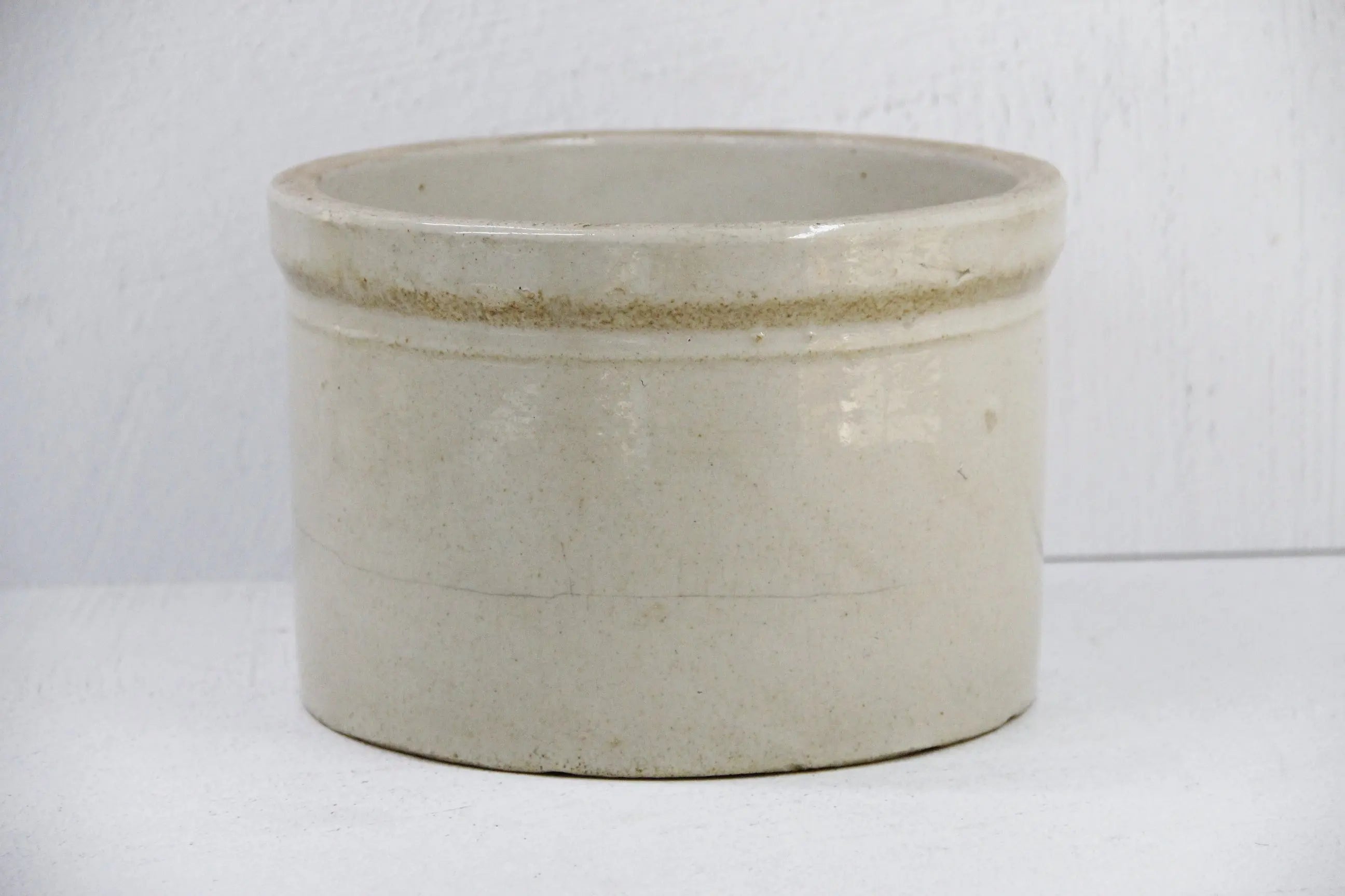 Primitive Stoneware Crock | 19th C. 10 Lb Butter-Large  Debra Hall Lifestyle