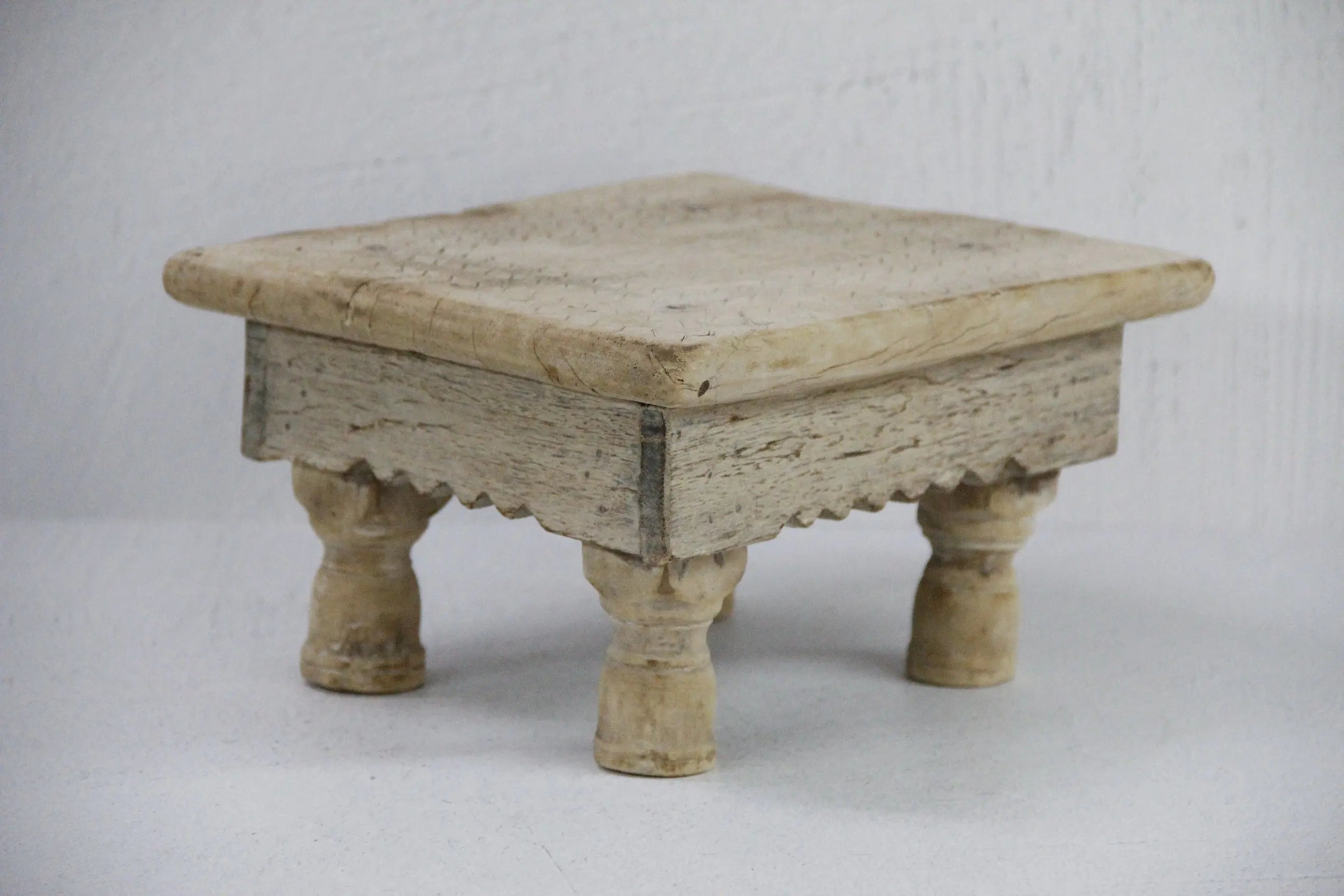 Rustic Footed Wood Riser | Antique Teak Table-China  Debra Hall Lifestyle