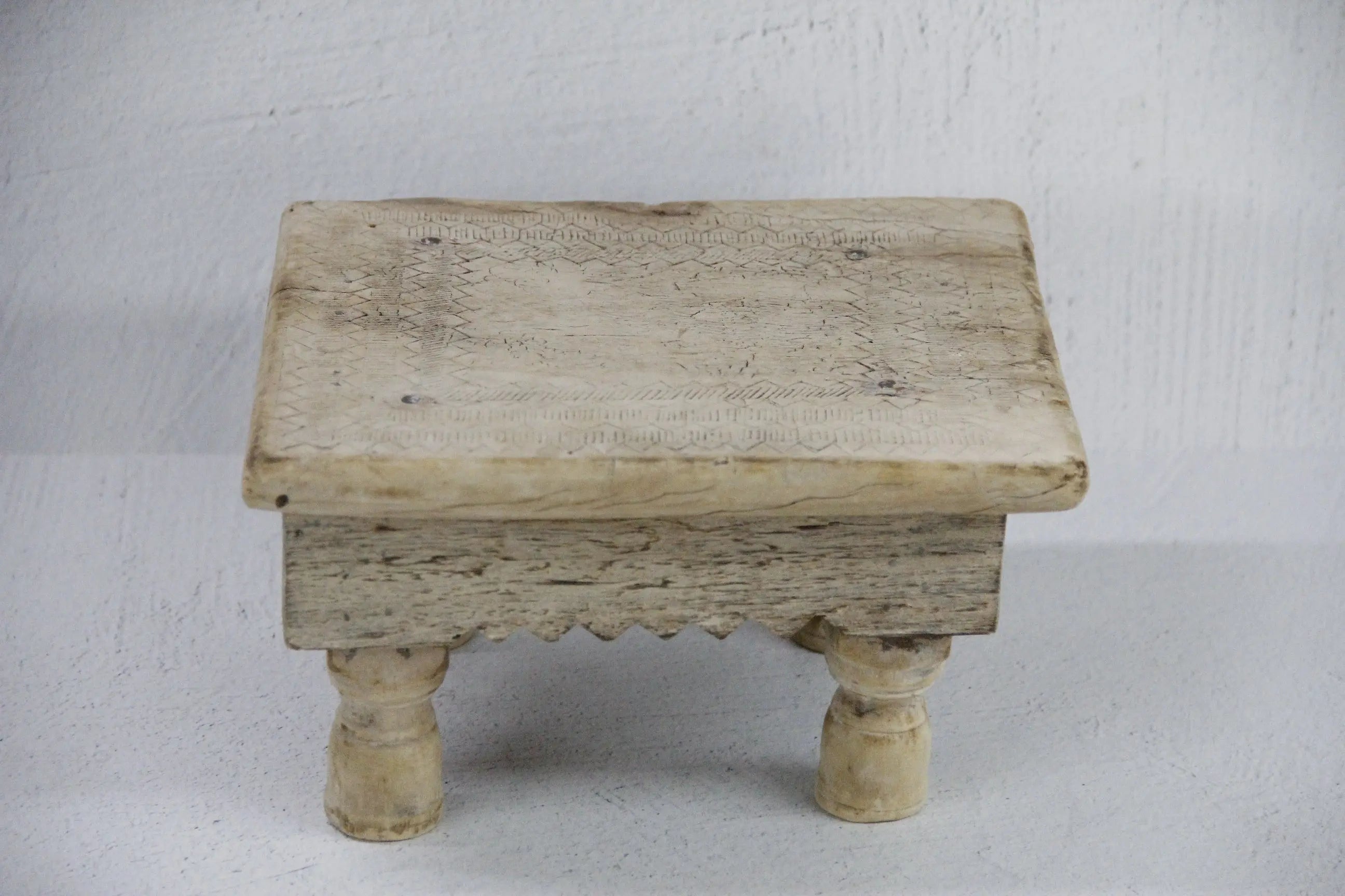 Rustic Footed Wood Riser | Antique Teak Table-China  Debra Hall Lifestyle