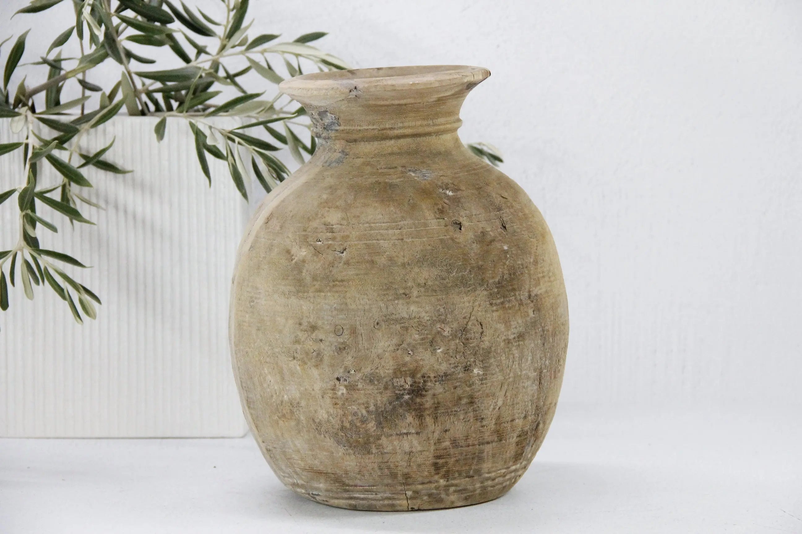 Rustic Wood Vase | Vintage Wabi-Sabi Vessel  Debra Hall Lifestyle